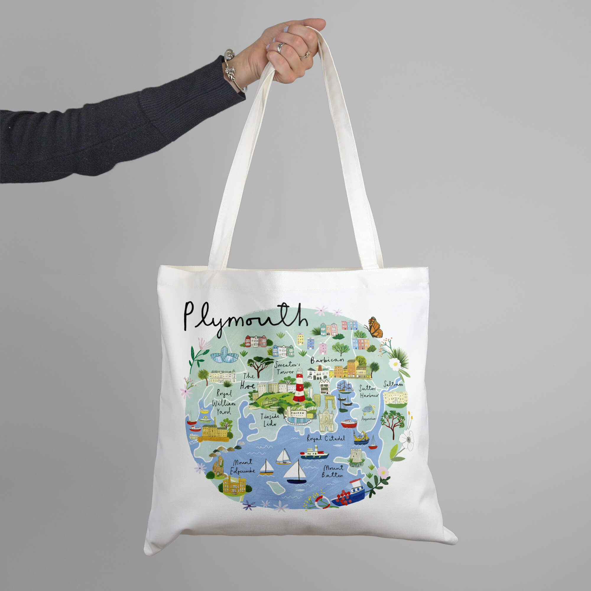 An image of Plymouth Map Tote Bag Whistlefish