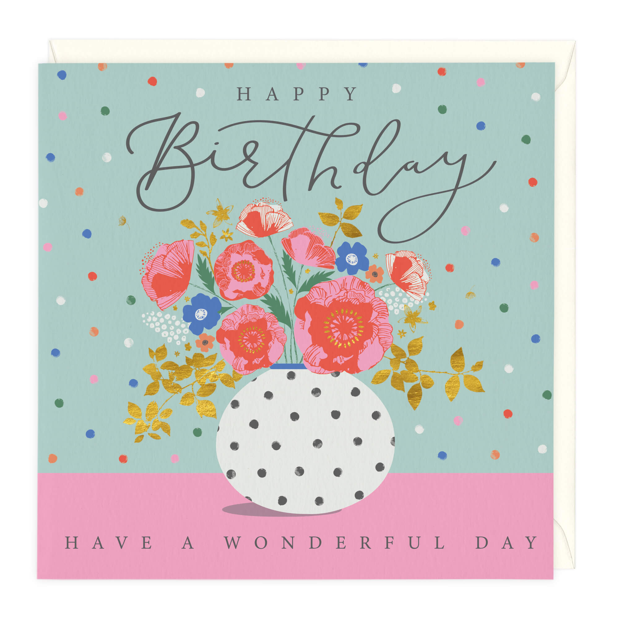 Wonderful Floral Vase Birthday Card