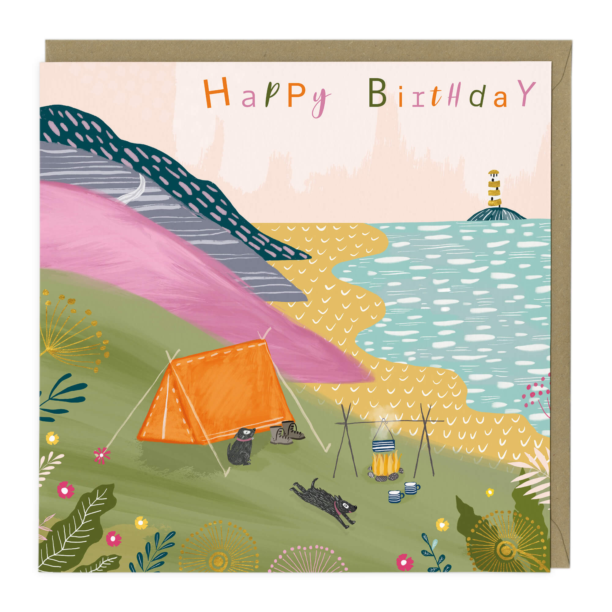 Coastal Camping Birthday Card