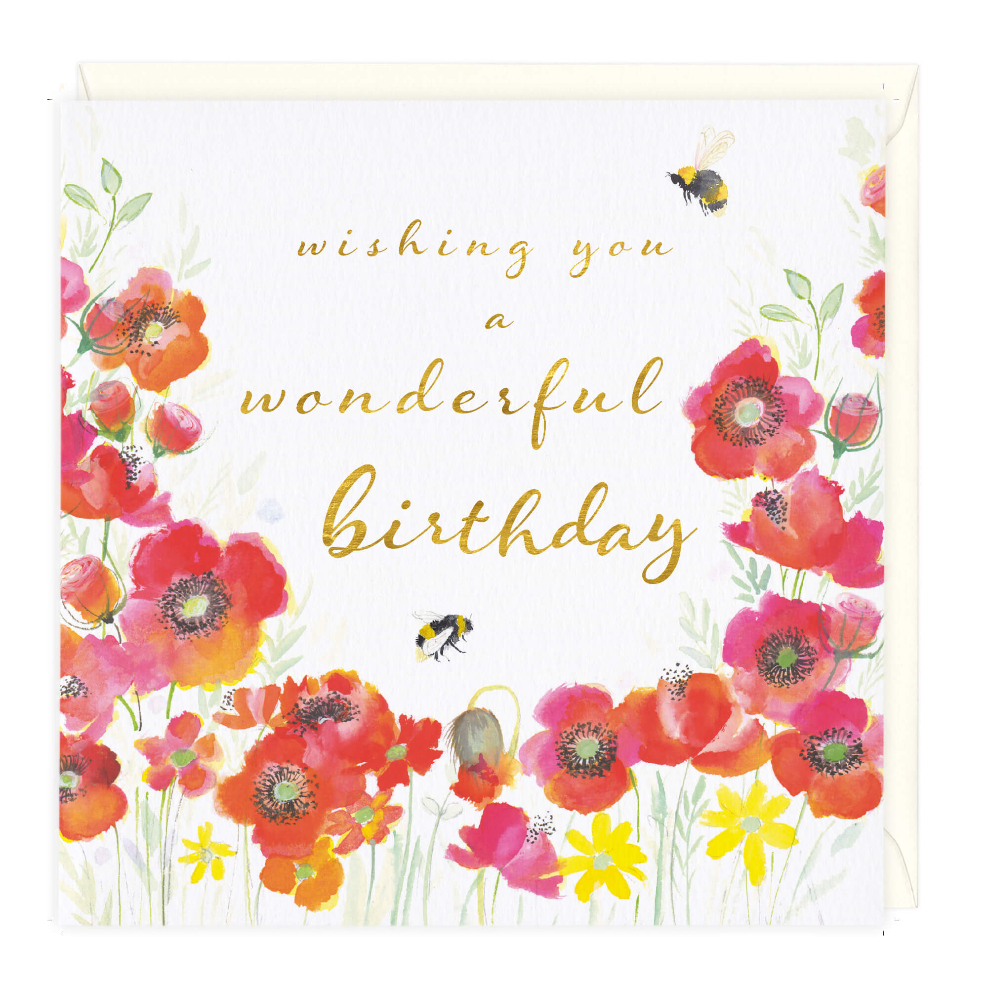 Floral Wonderful Birthday Card