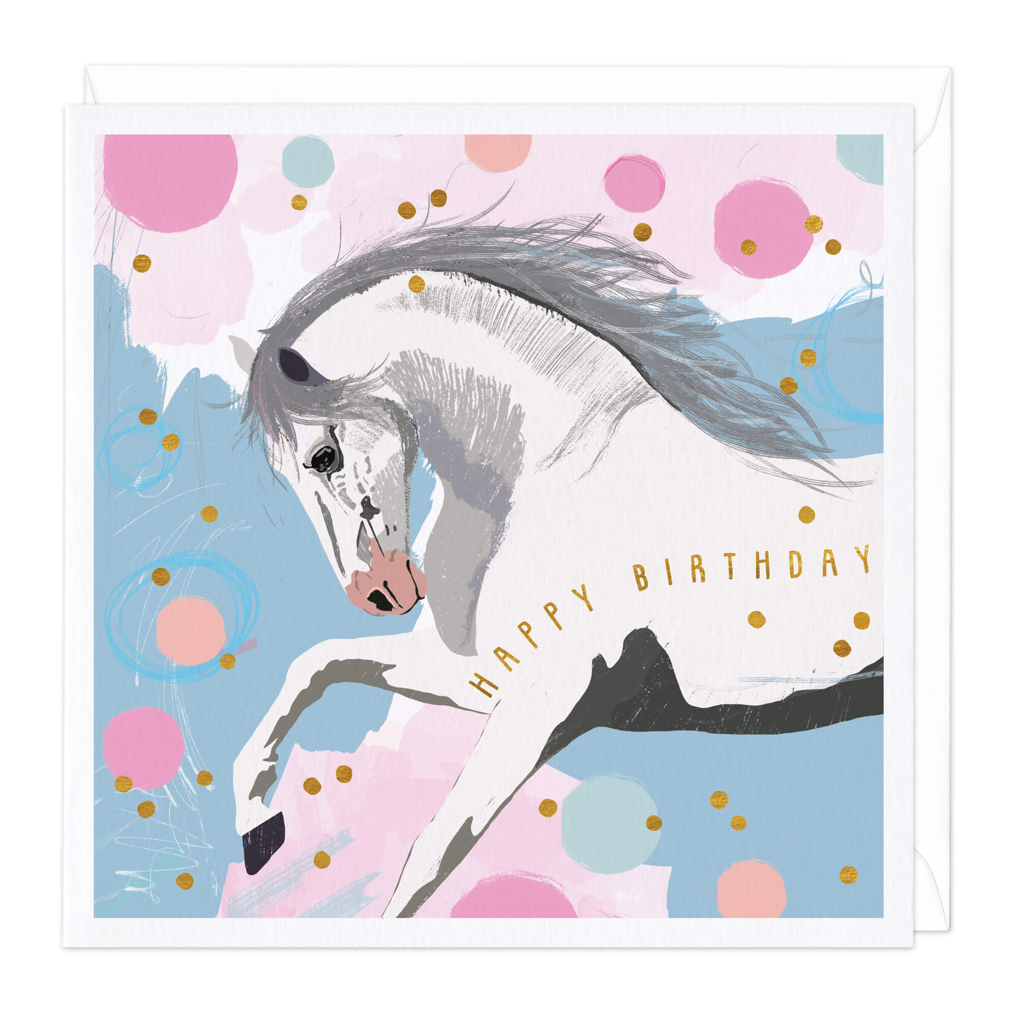 An image of White Horse Birthday Card Whistlefish