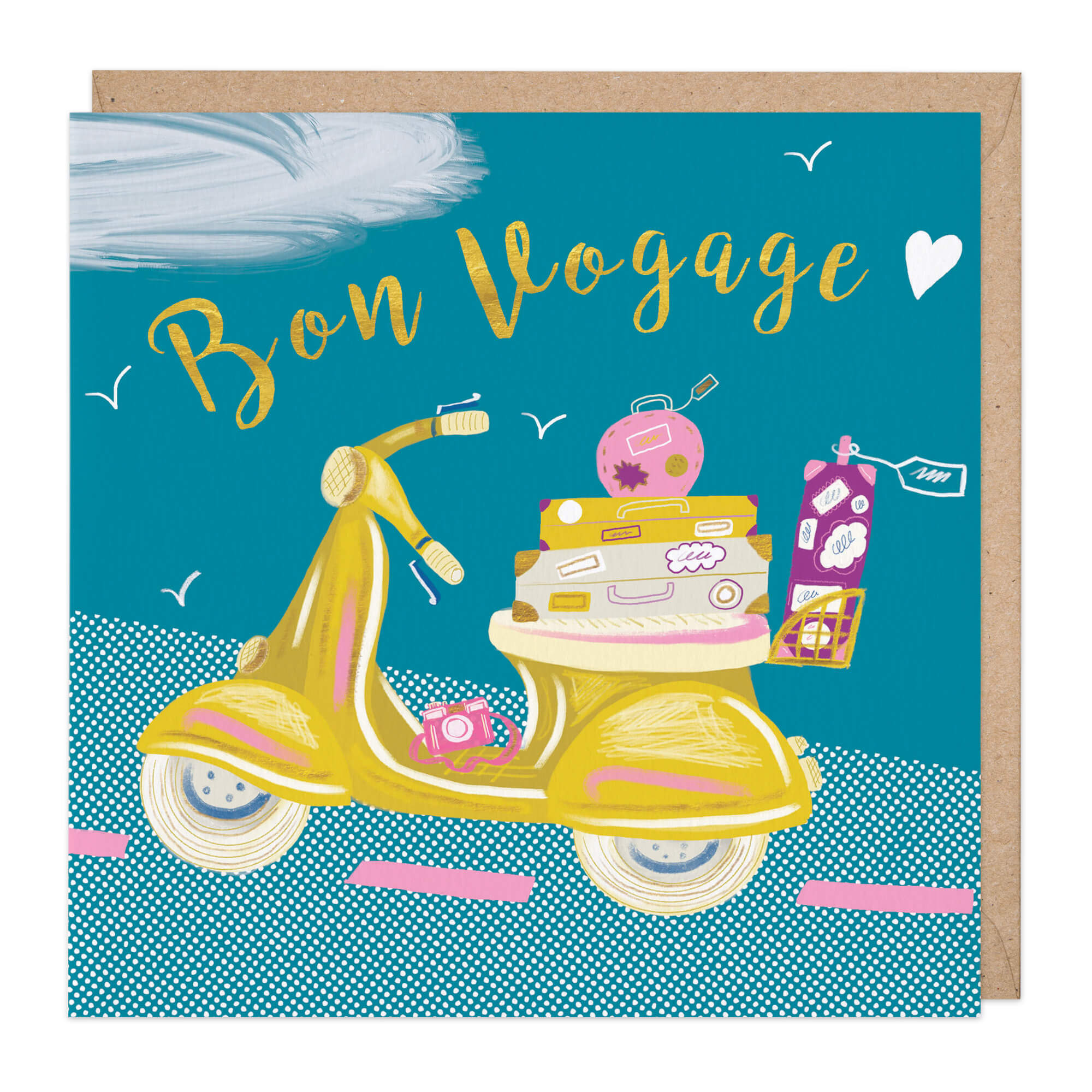 Bon Voyage Scooter Leaving Card