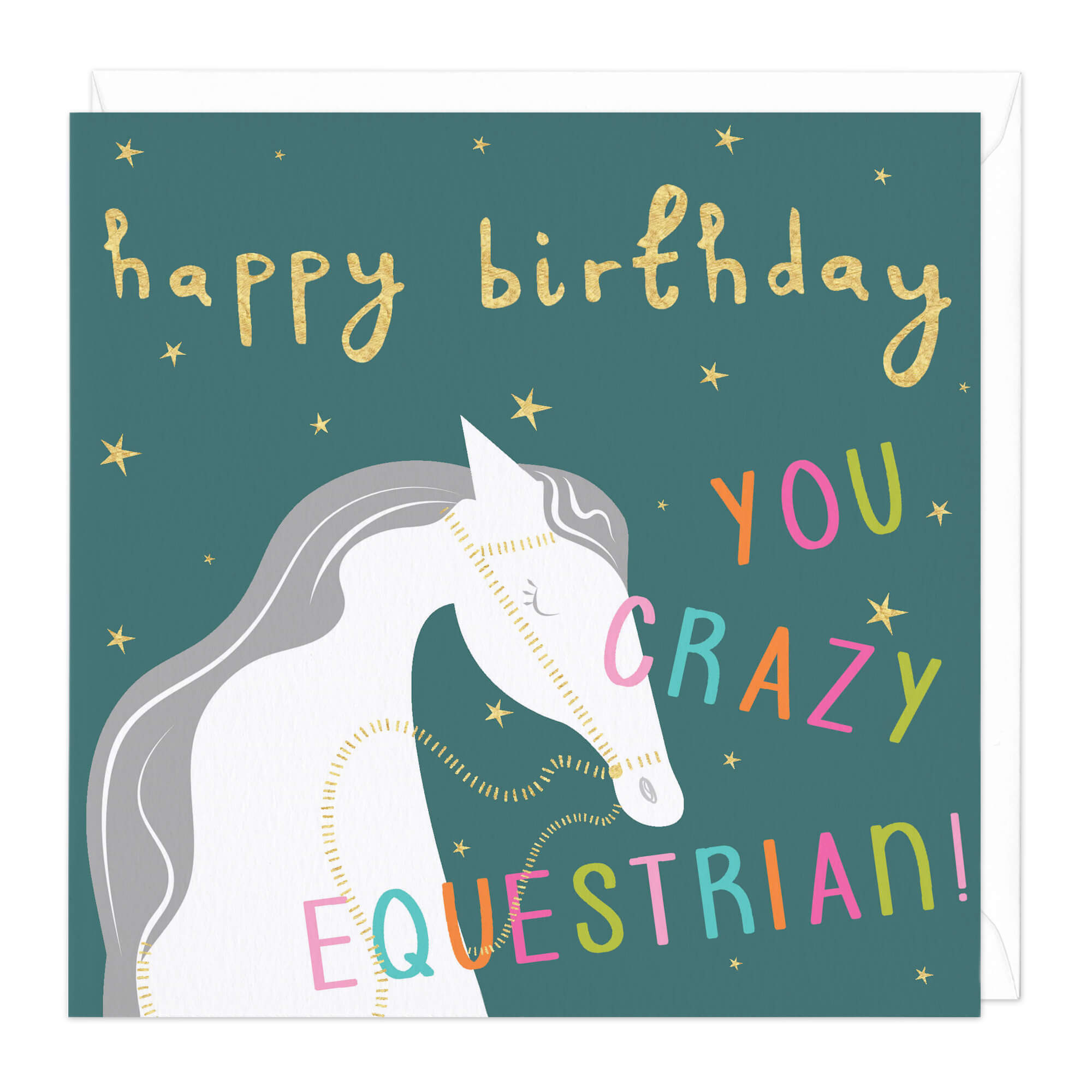 Crazy Equestrian Birthday Card