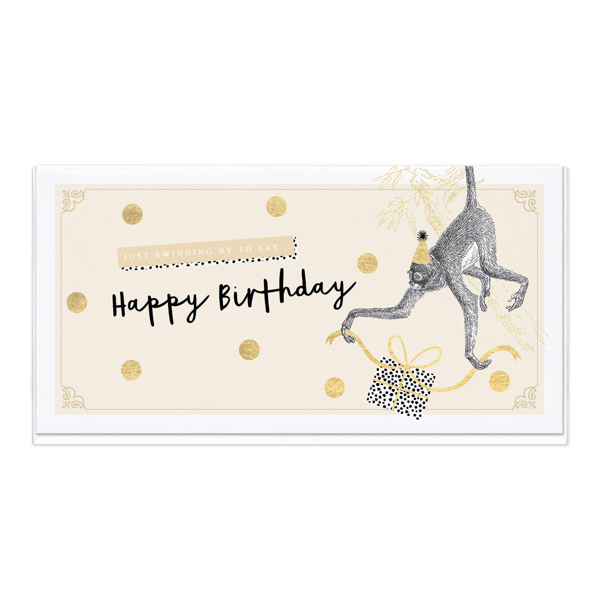 Safari Chic Monkey Slim Birthday Card