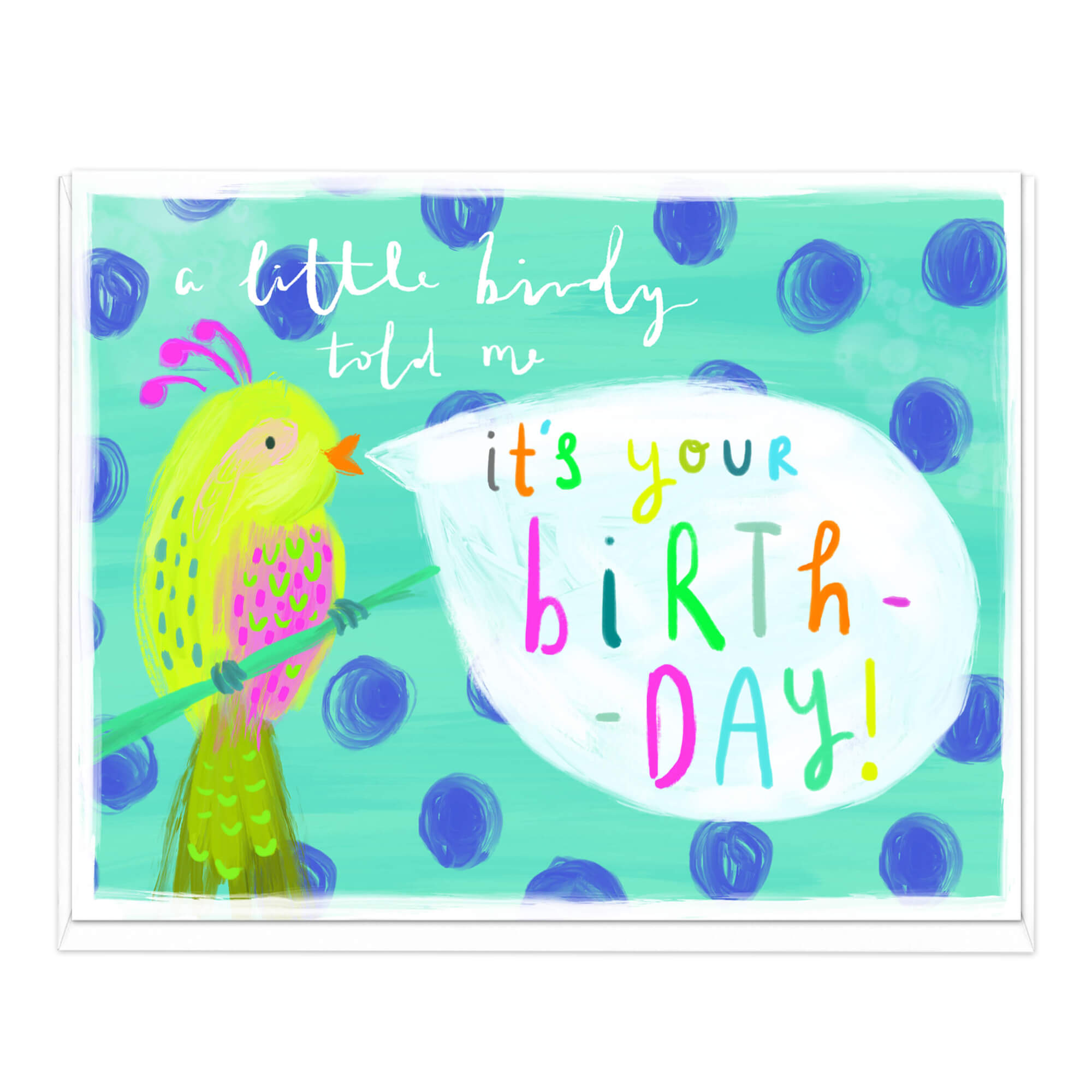 An image of A Little Birdy Told Me Birthday Card Whistlefish