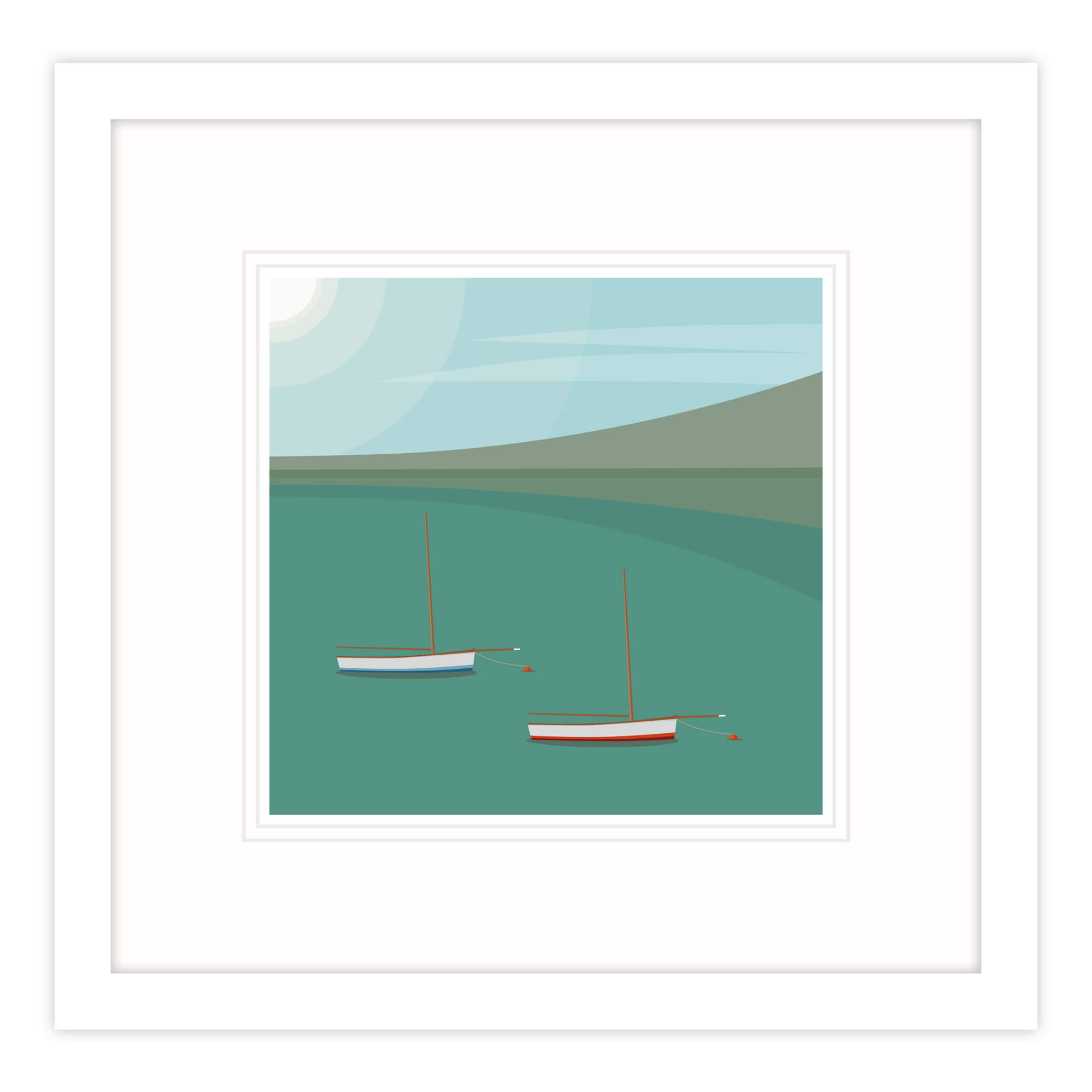 An image of Working Boats II Framed Print Whistlefish