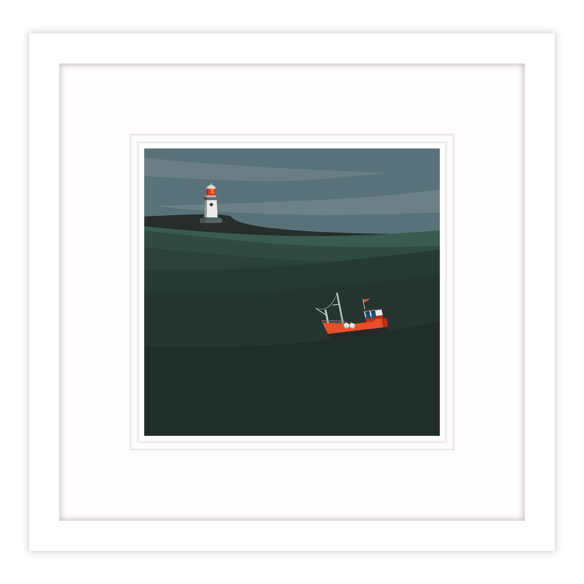 An image of Working Boats IX Framed Print Whistlefish