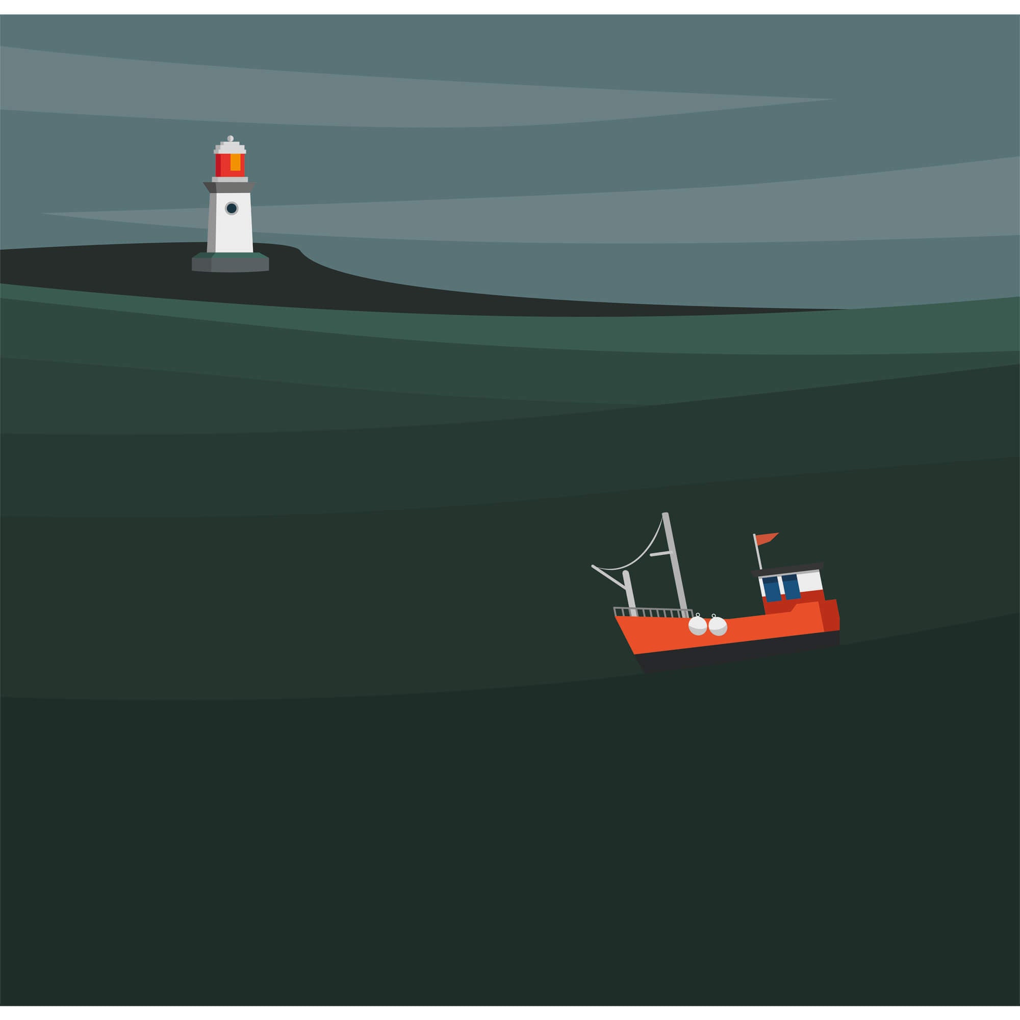 An image of Working Boats IX Art Print Whistlefish
