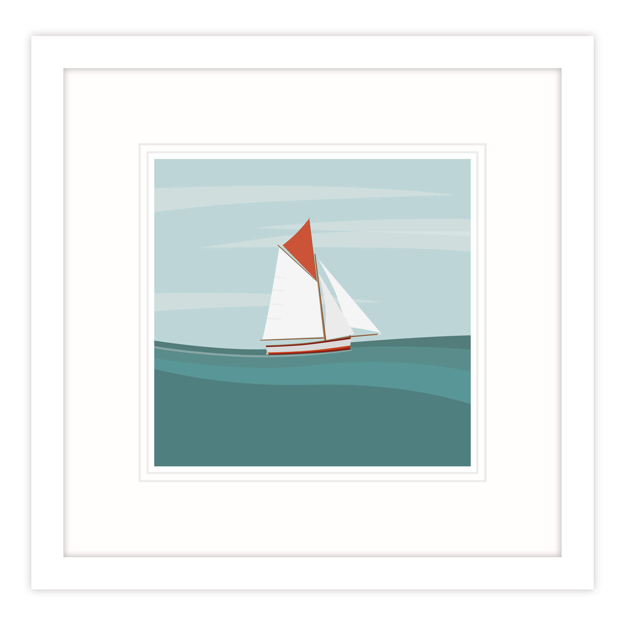 An image of Working Boats V Framed Print Whistlefish