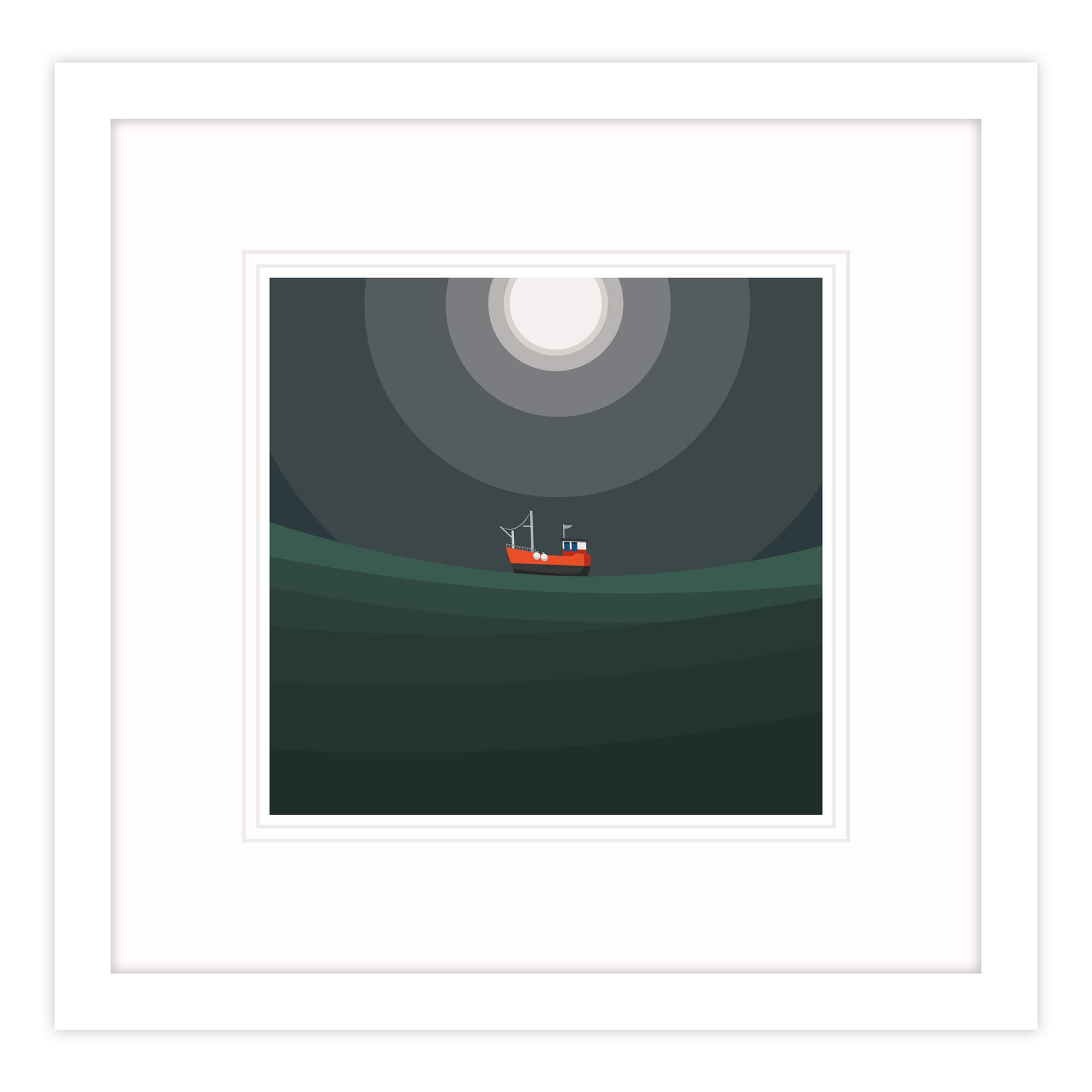An image of Working Boats X Framed Print Whistlefish