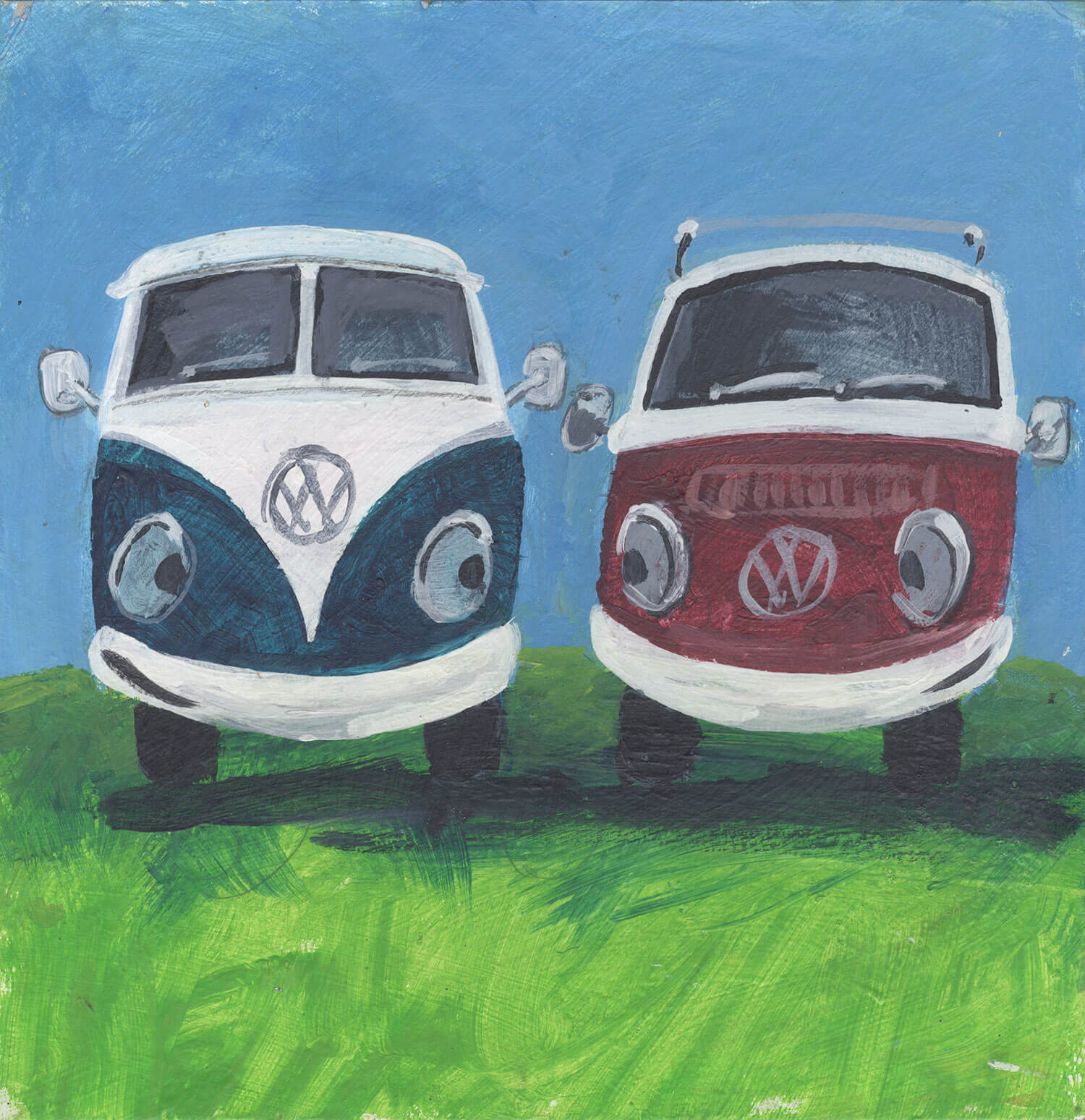 An image of Happy Campers Original Art Print Whistlefish