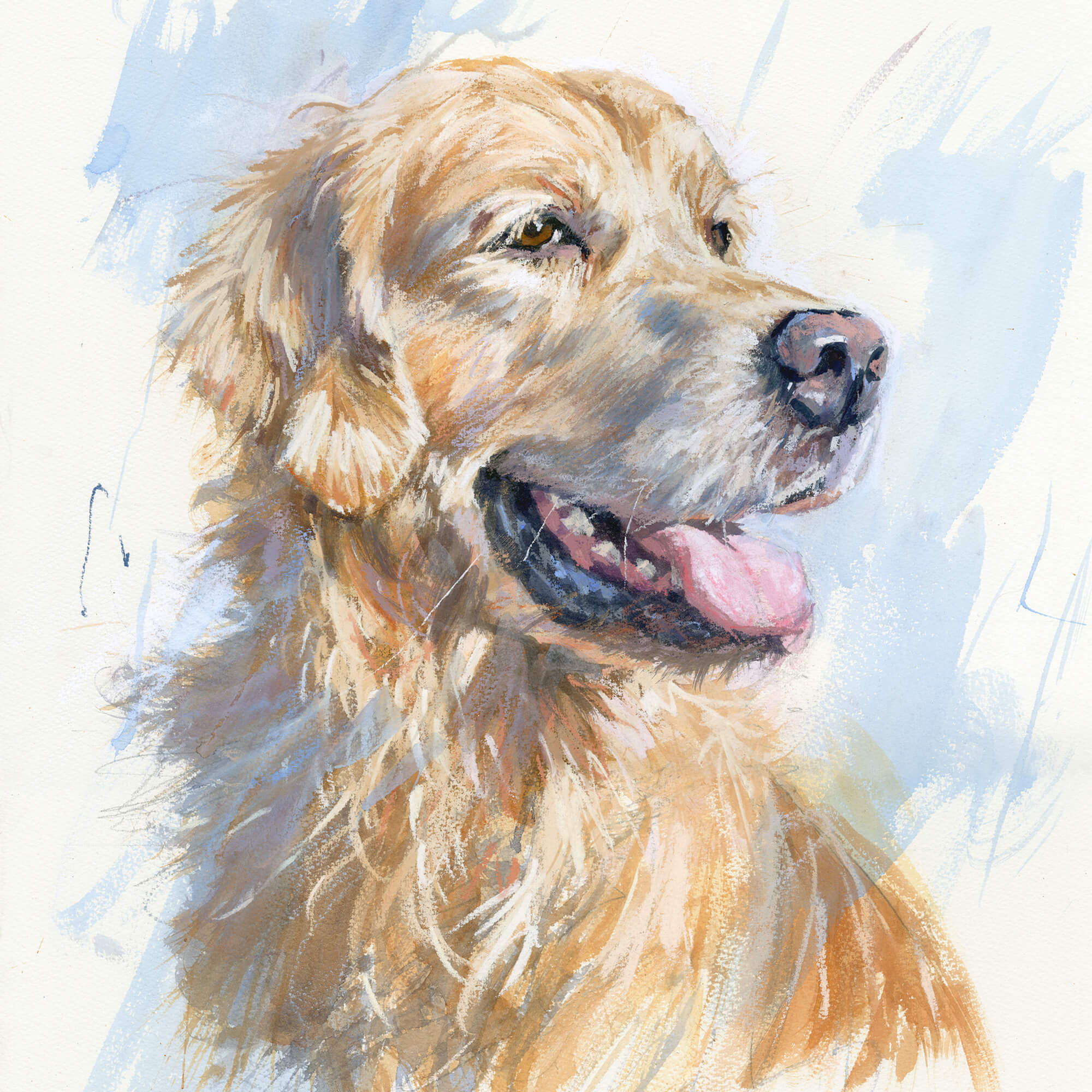 An image of Golden Retriever Art Print Whistlefish