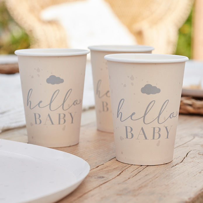 An image of Hello Baby Neutral Baby Shower Cups Whistlefish