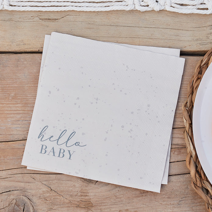 An image of Hello Baby Neutral Baby Shower Napkins Whistlefish
