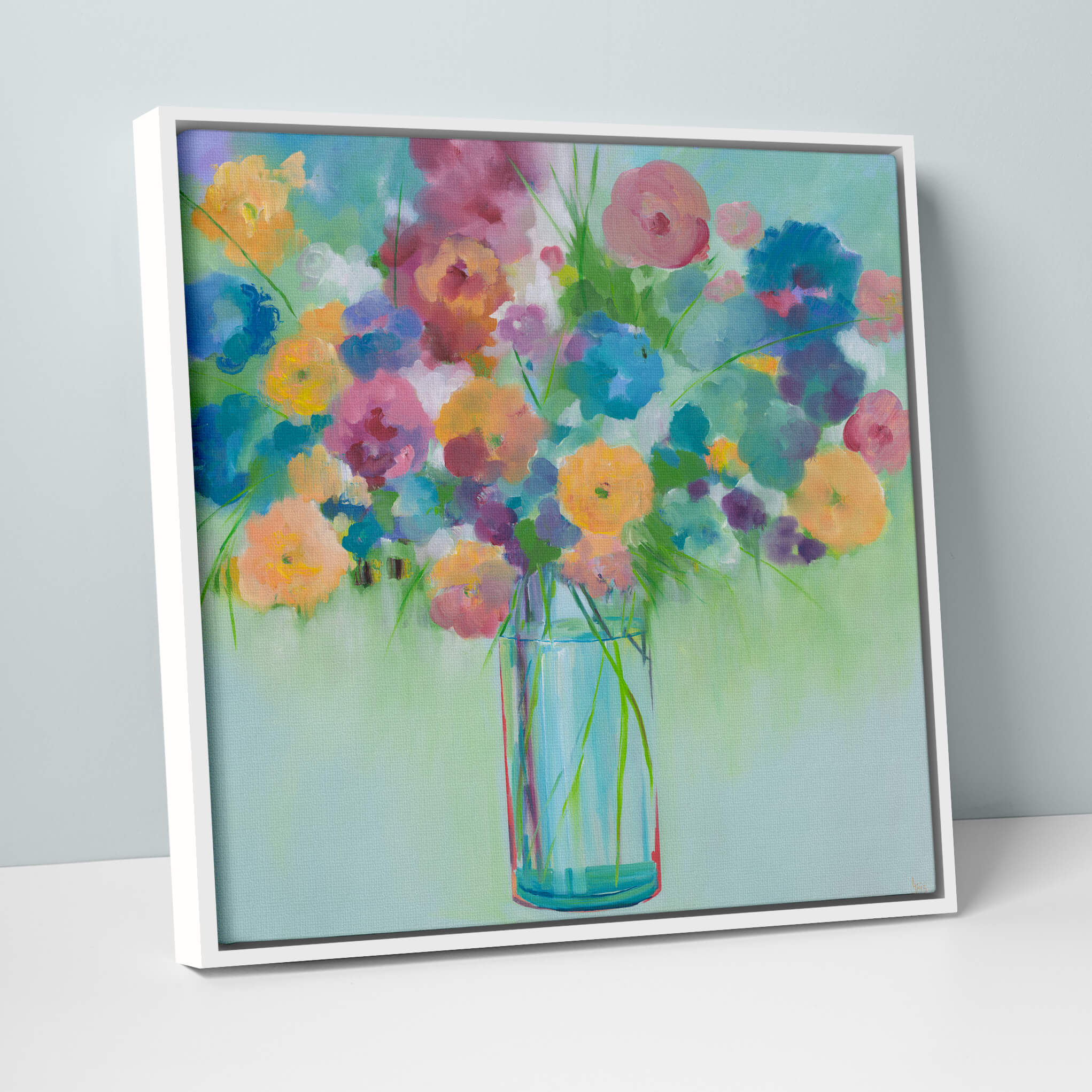 An image of Flowers Galore Framed Canvas Whistlefish