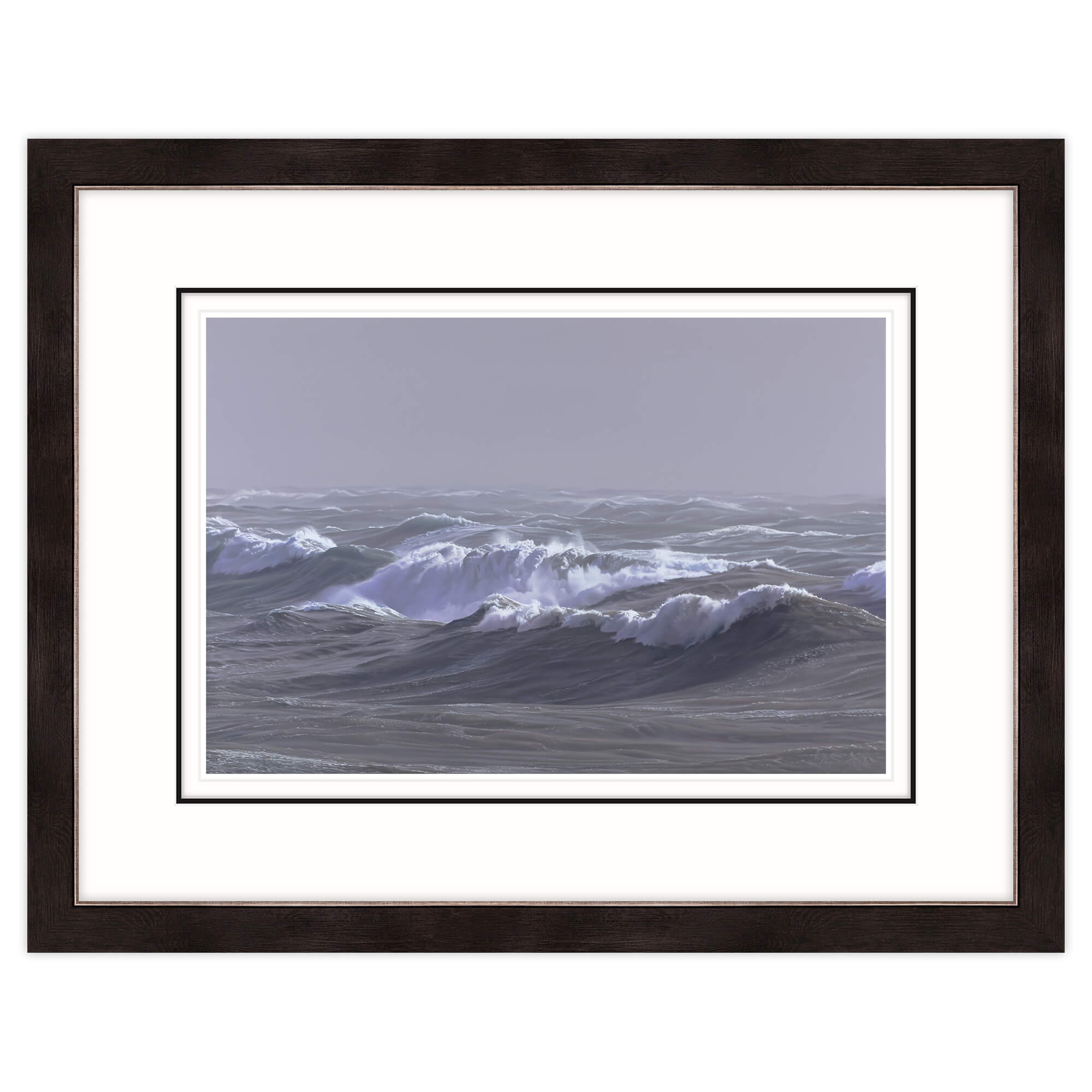 An image of Storm Ophelia Off Porthleven Framed Print Whistlefish