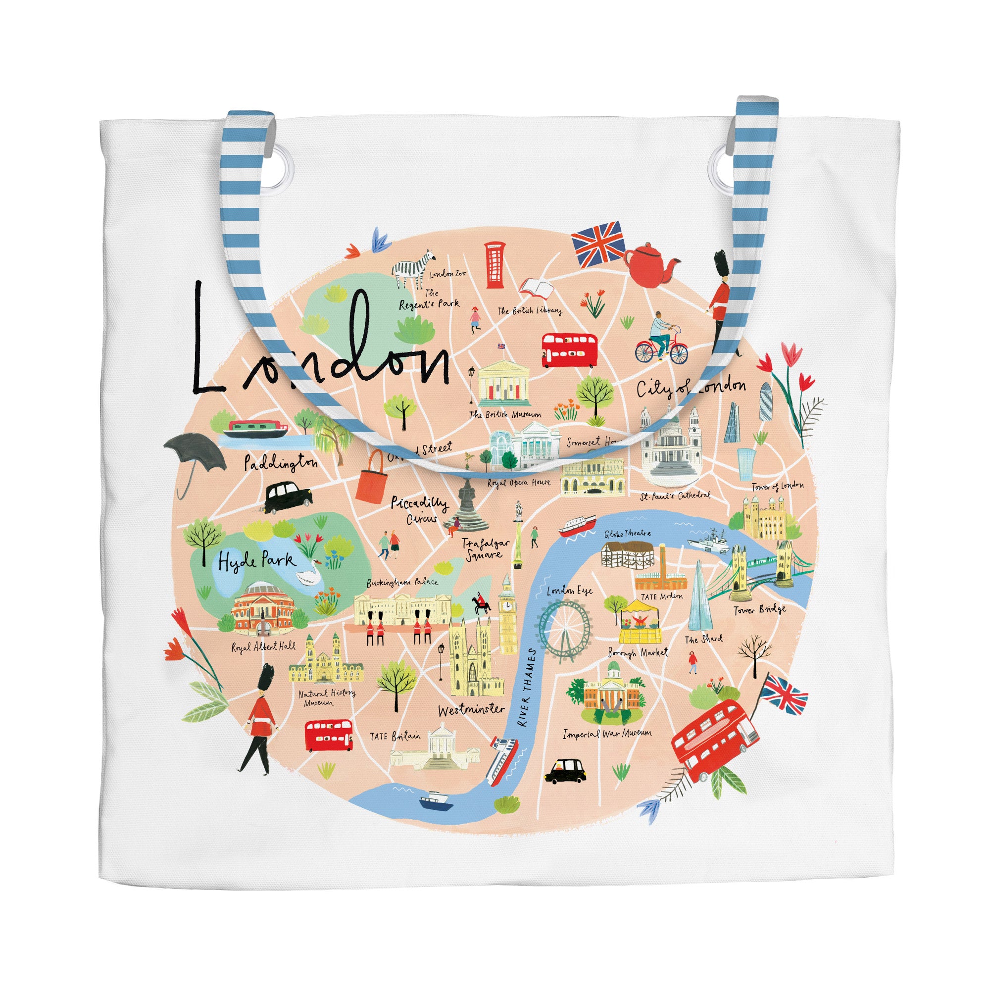 An image of London Map Tote Bag Whistlefish