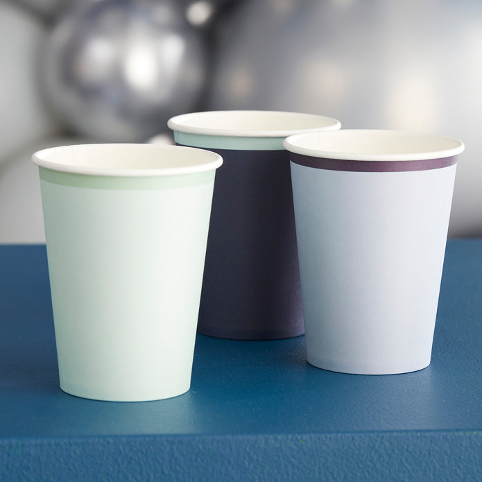 An image of Navy, Blue & Mint Paper Cups Whistlefish