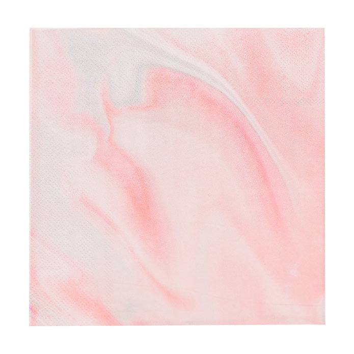 An image of Pink Marble Print Paper Napkins Whistlefish