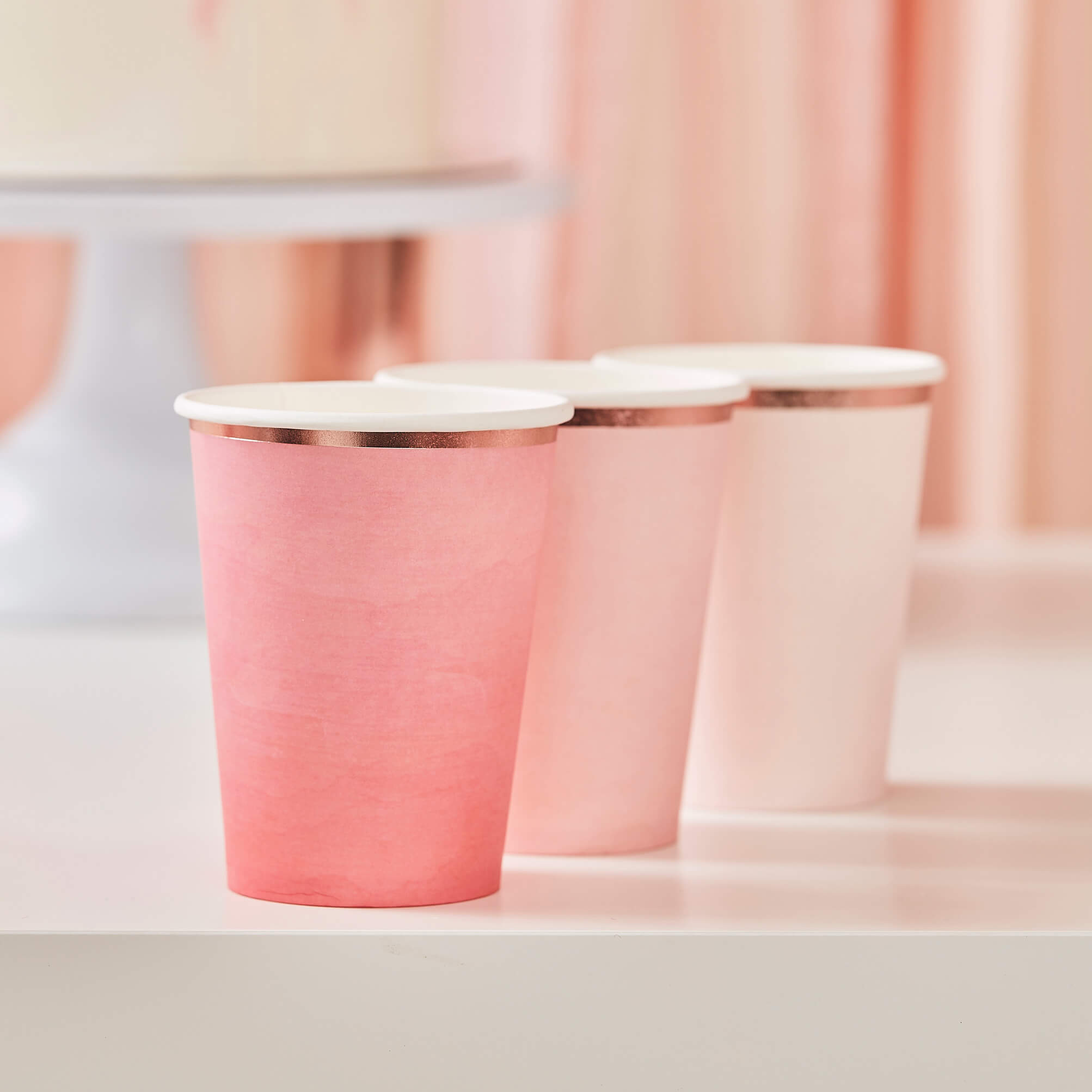 Ombre Pink Paper Cups