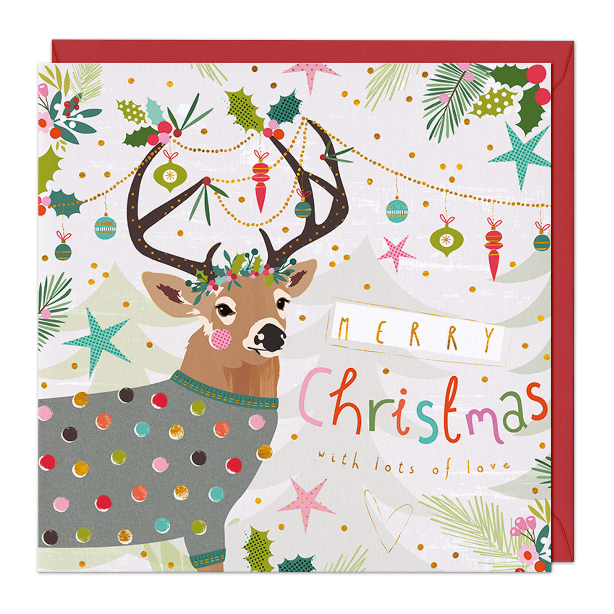 An image of Dressed Up Deer Christmas Card Whistlefish