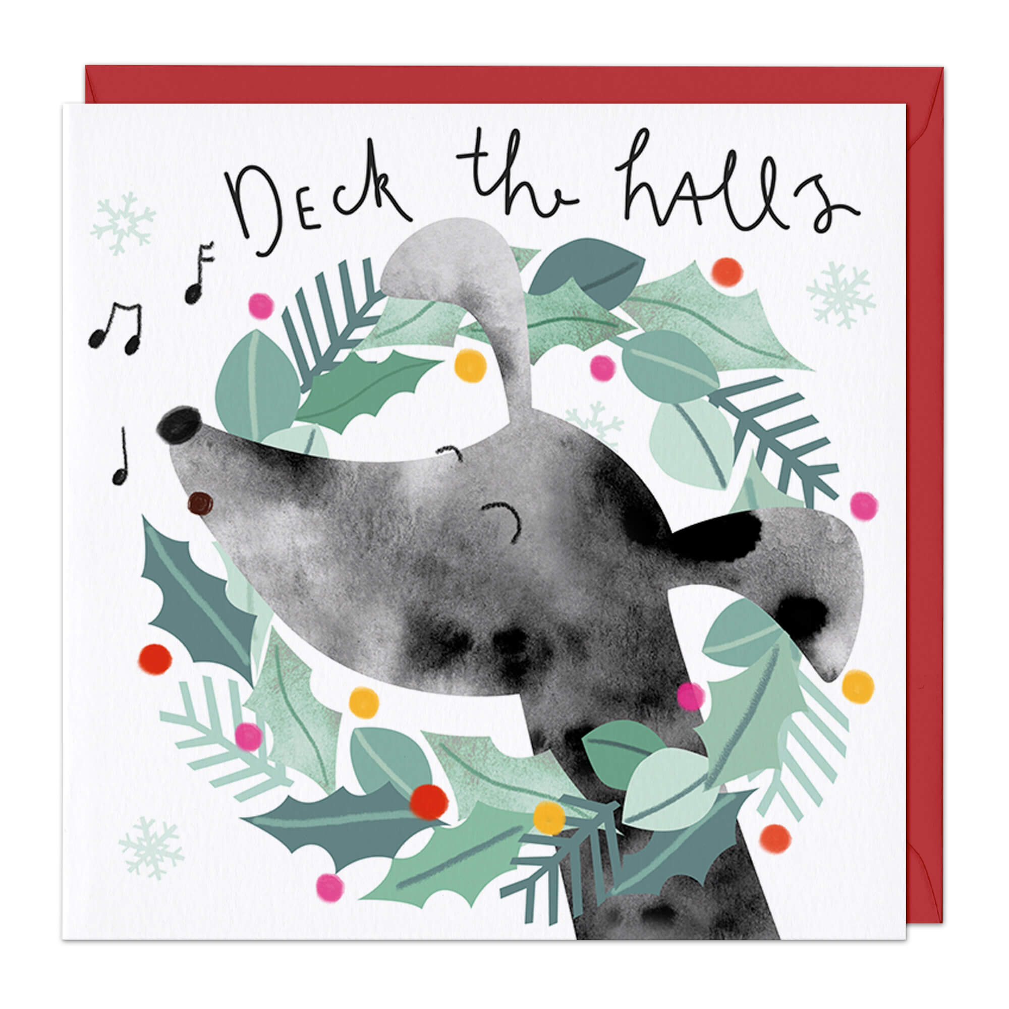 An image of Deck the Halls Doggy Christmas Card Whistlefish