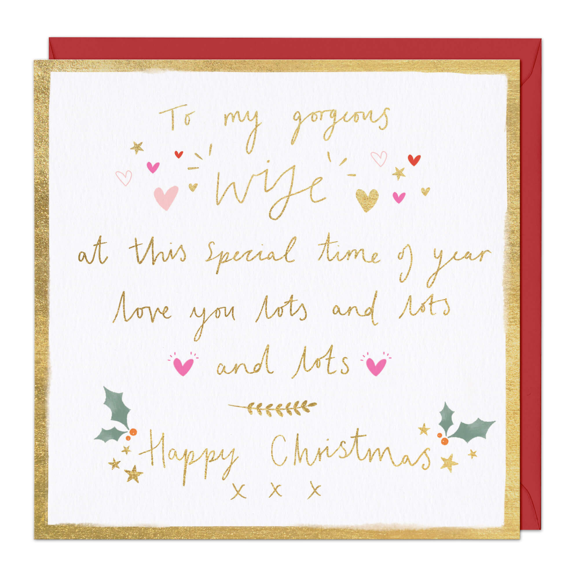 An image of To My Gorgeous Wife Christmas Card Whistlefish