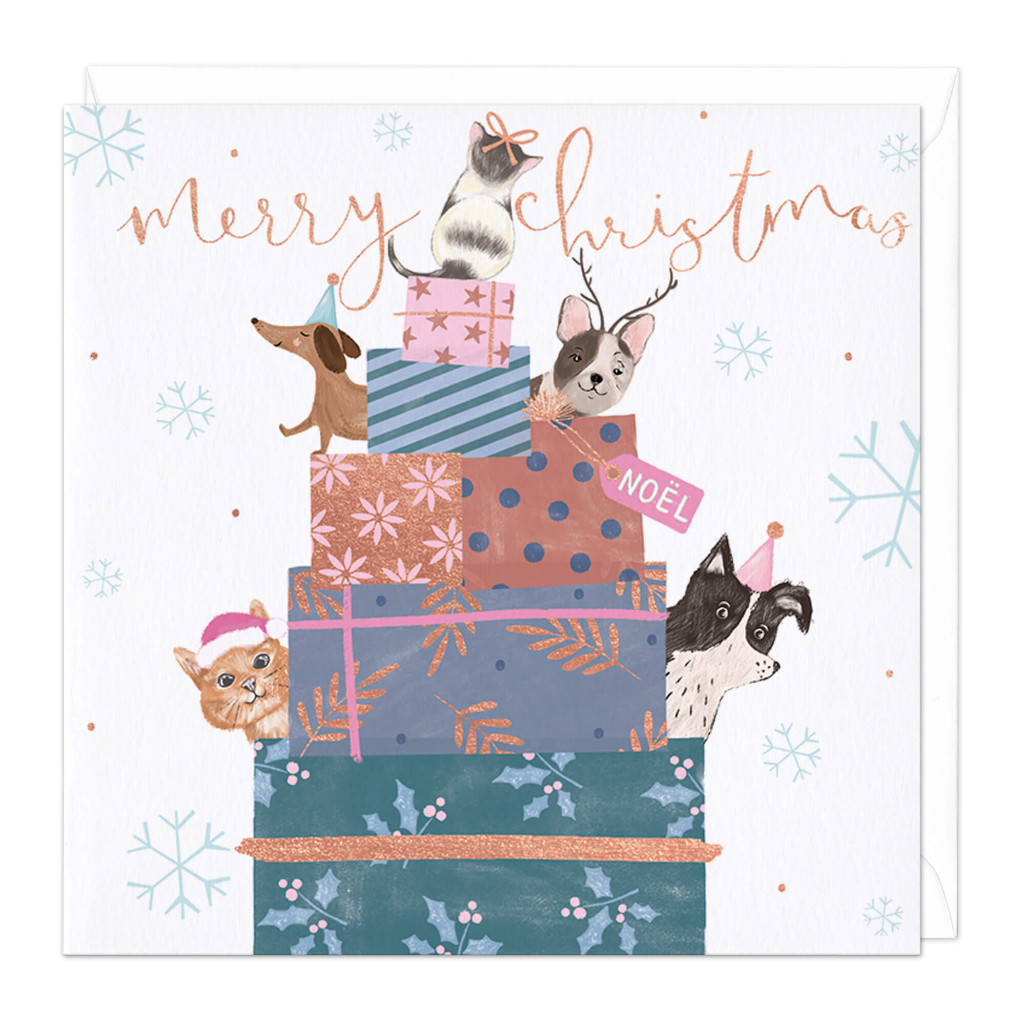 An image of Furry Friends With Presents Christmas Card Whistlefish