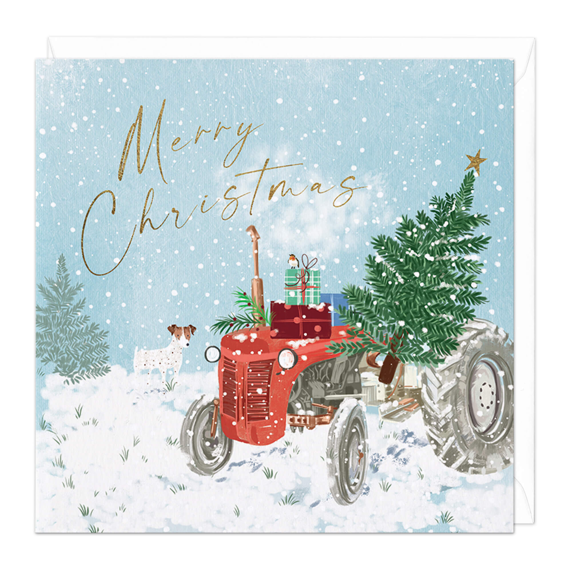 An image of Festive Tractor Christmas Card Whistlefish