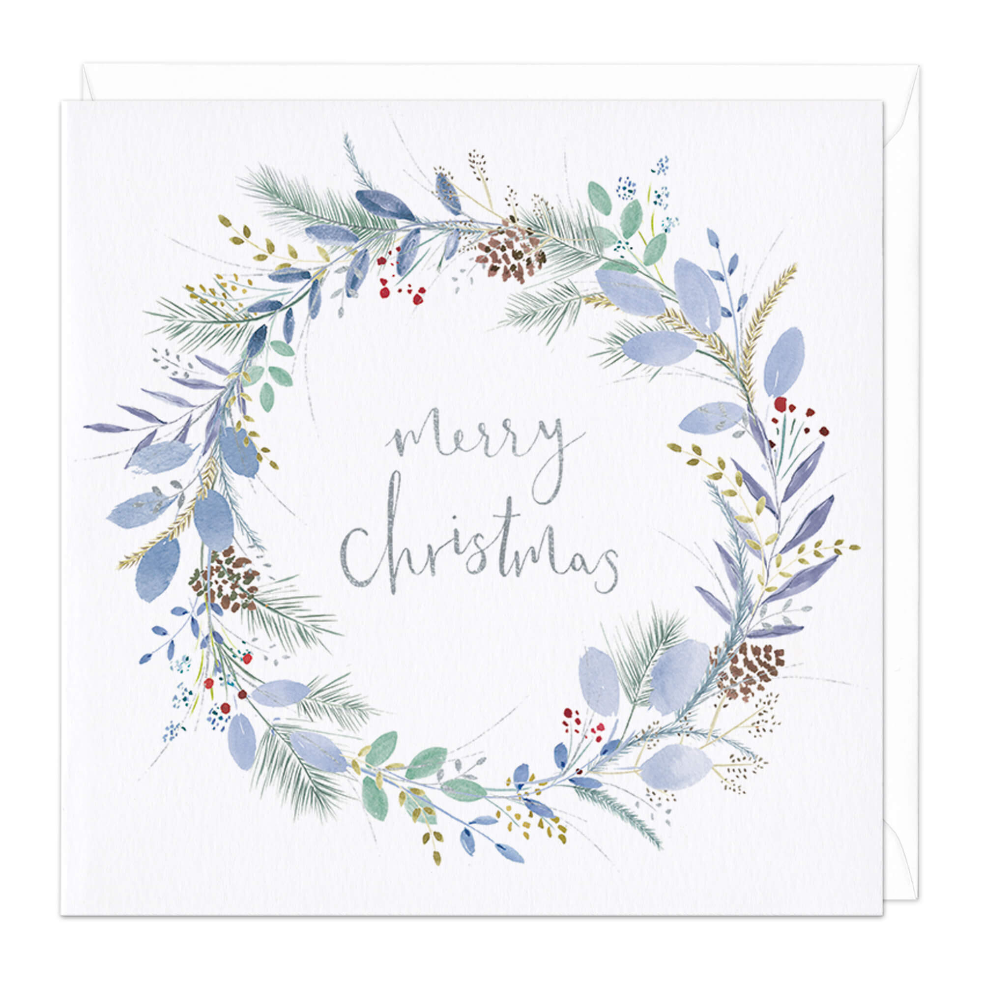 An image of Blue Wreath Christmas Card Whistlefish