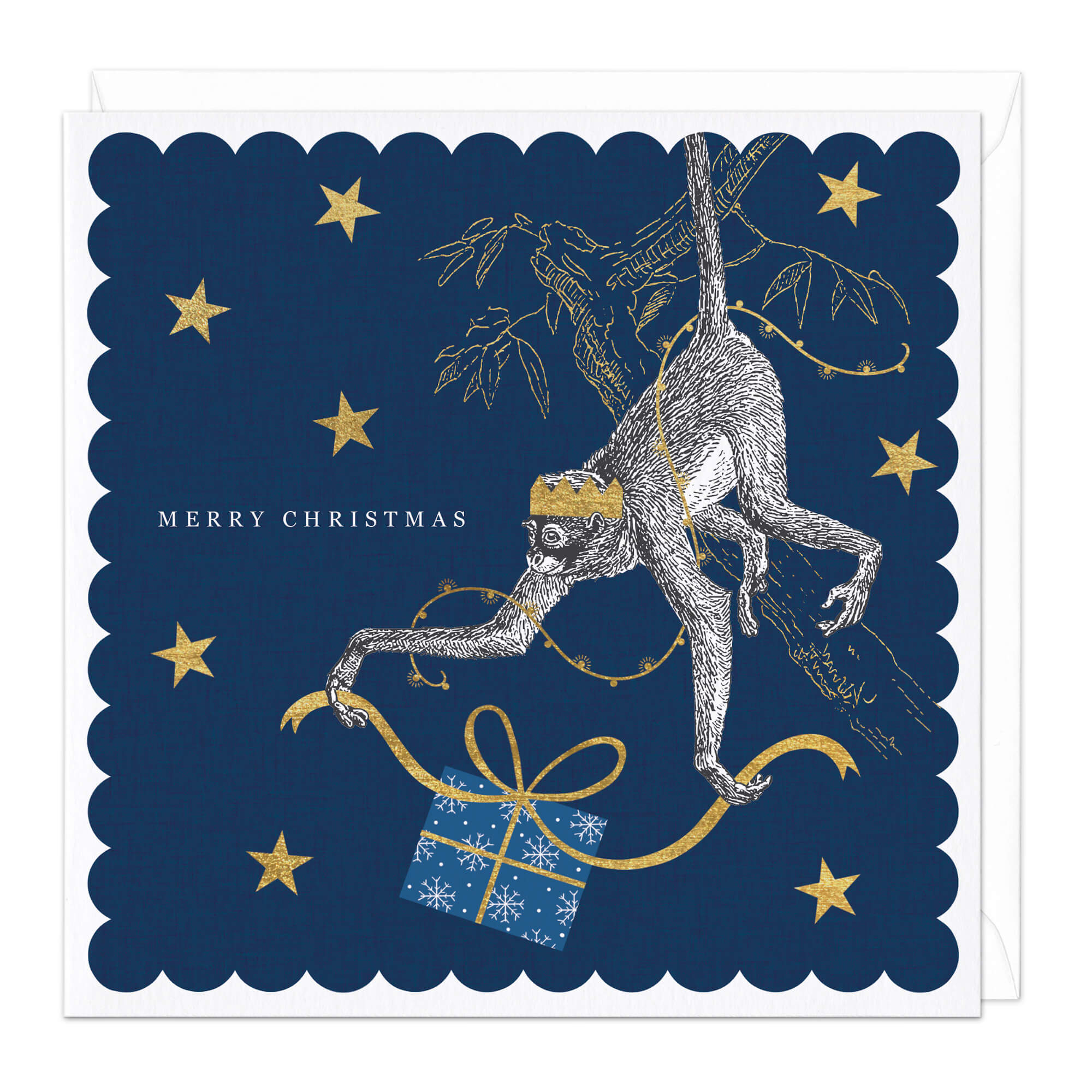 An image of Cheeky Monkey Merry Christmas Card Whistlefish