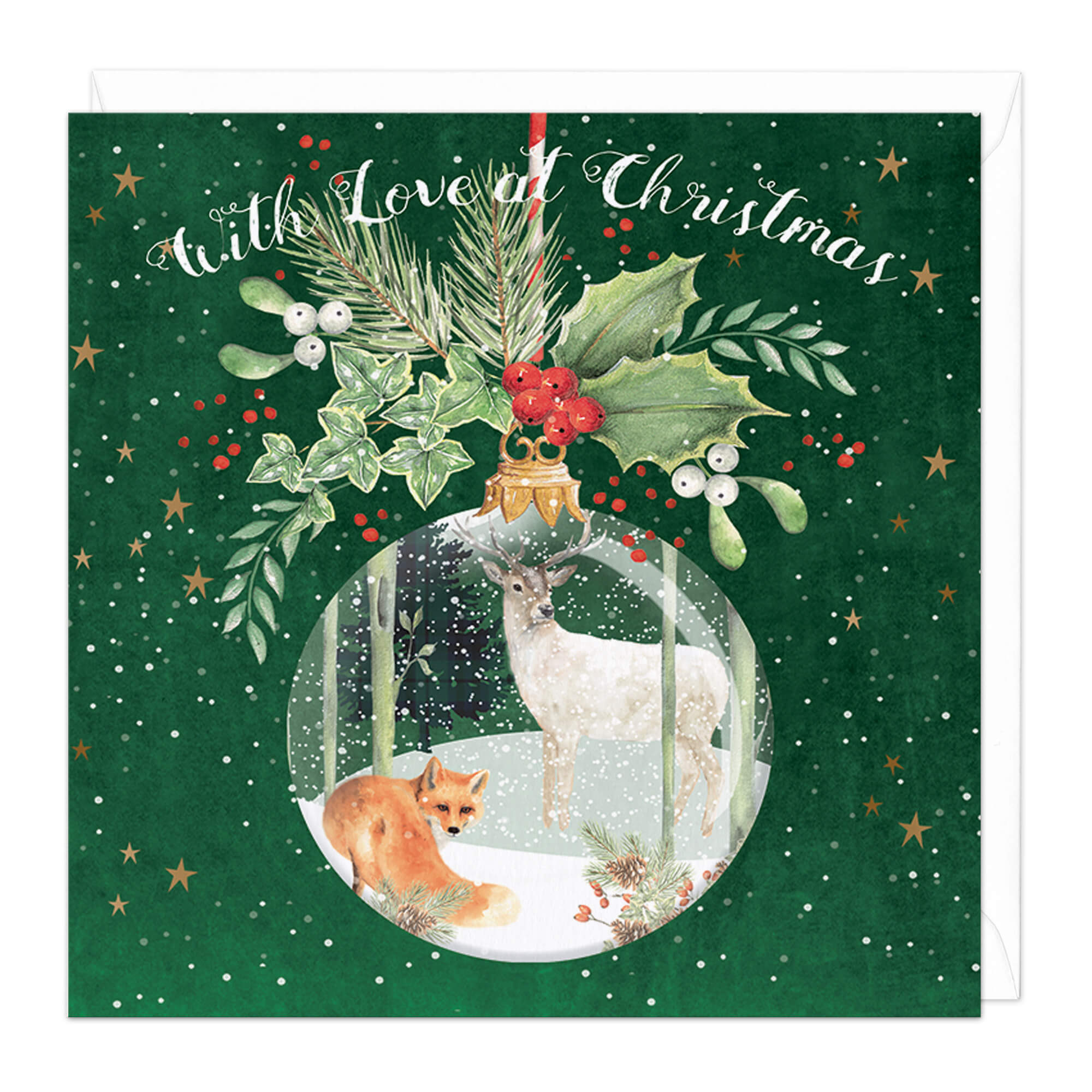 An image of With Love Bauble Christmas Card Whistlefish