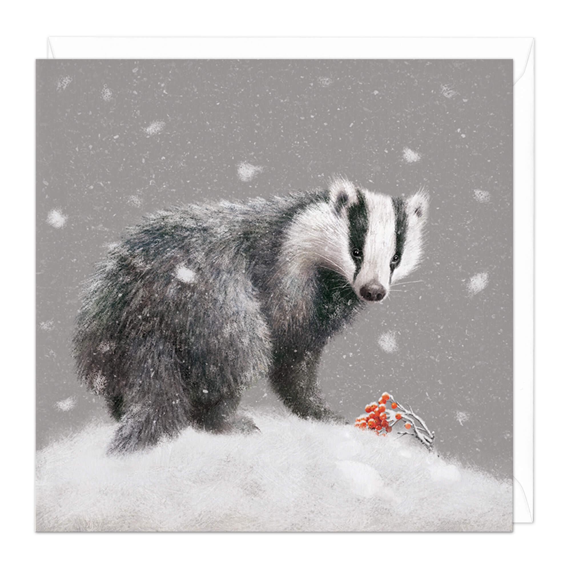 An image of Badger with his Berries Christmas Card Whistlefish
