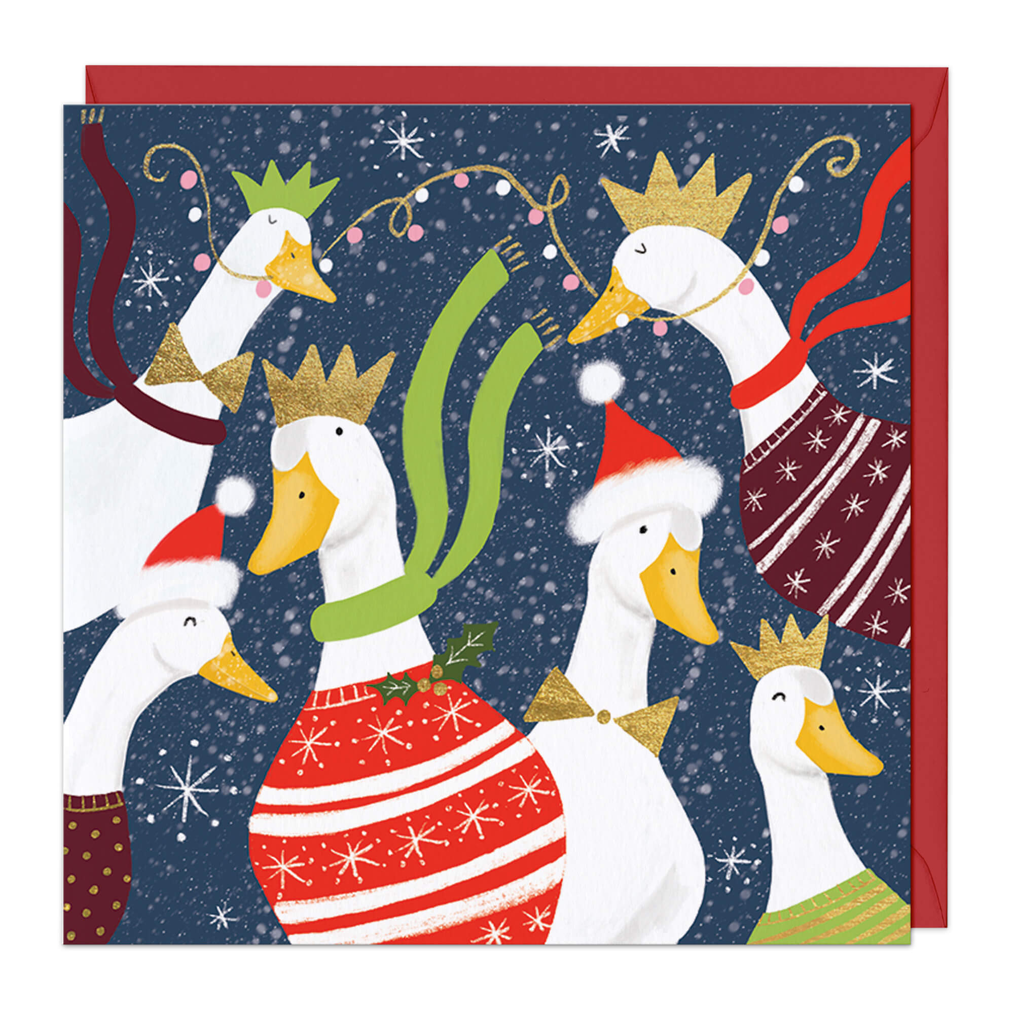 An image of Festive Geese Christmas Card Whistlefish