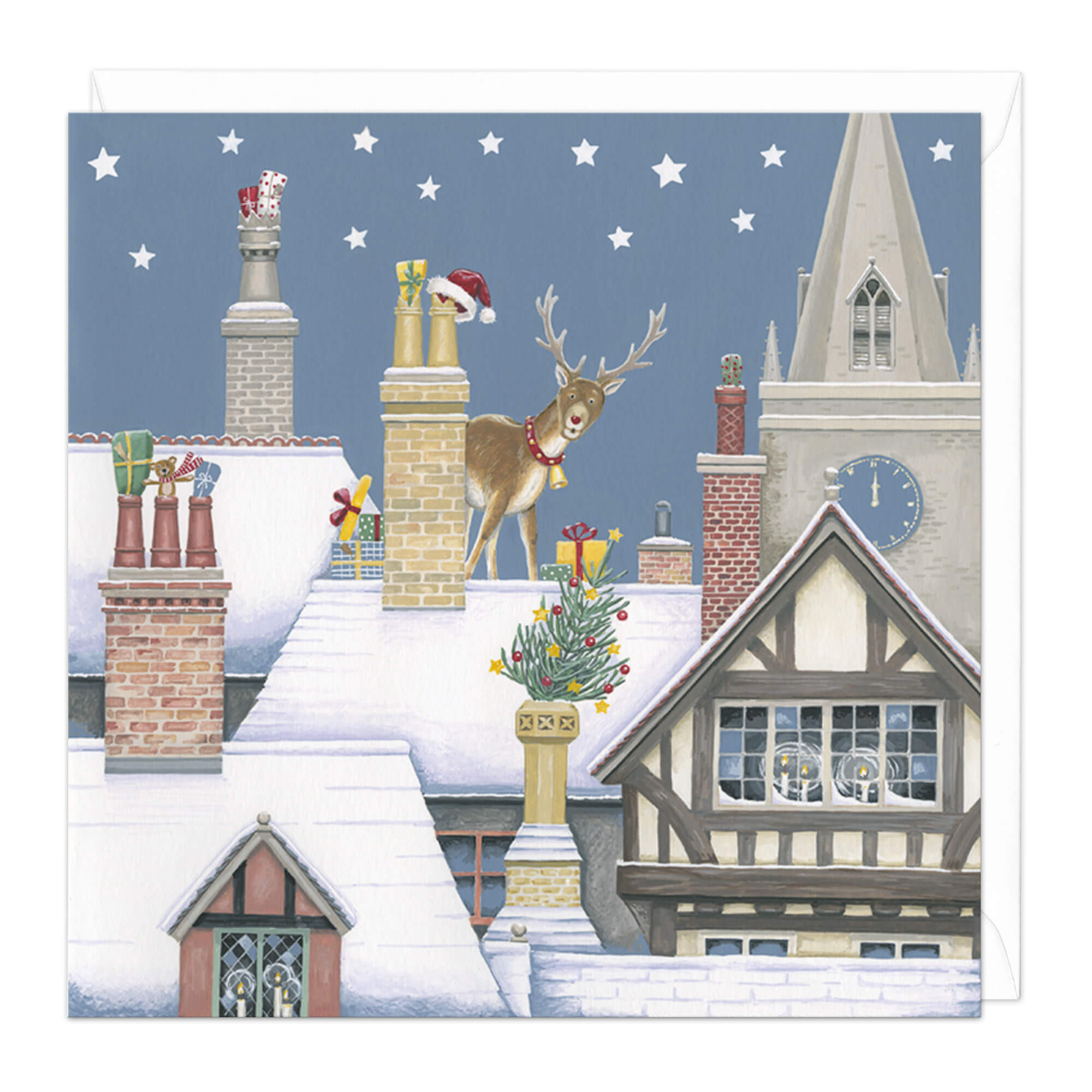 An image of Rudolph on the Rooftops Christmas Card Whistlefish