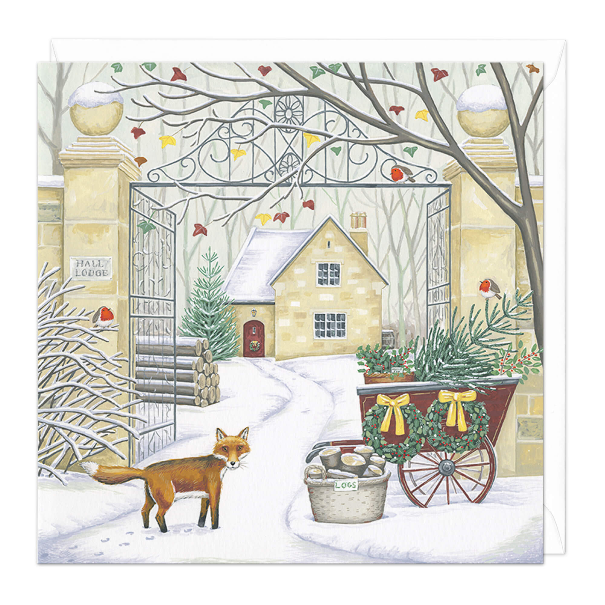 An image of Fox at the Gates Christmas Card Whistlefish