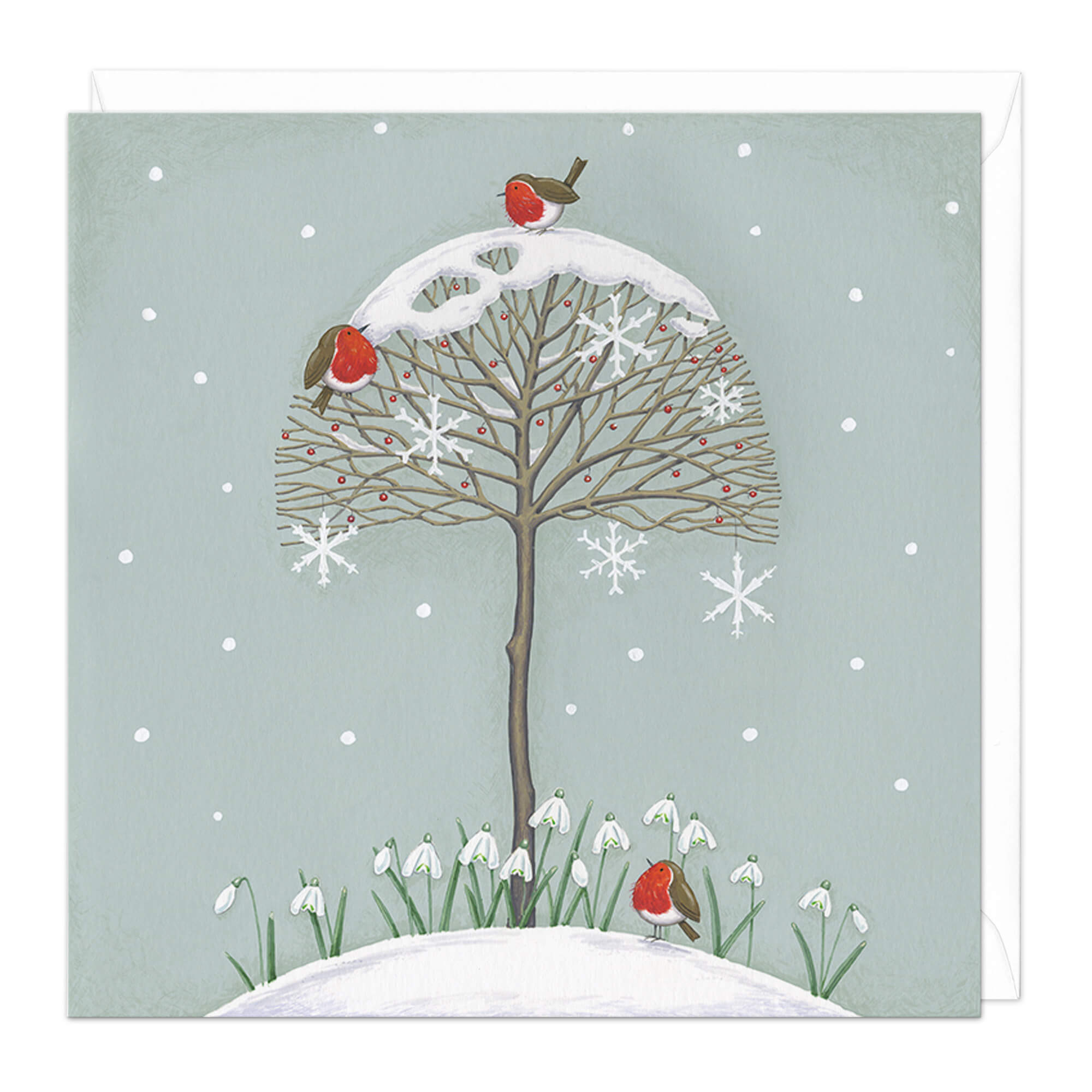 An image of Snowdrops and Robins Christmas Card Whistlefish