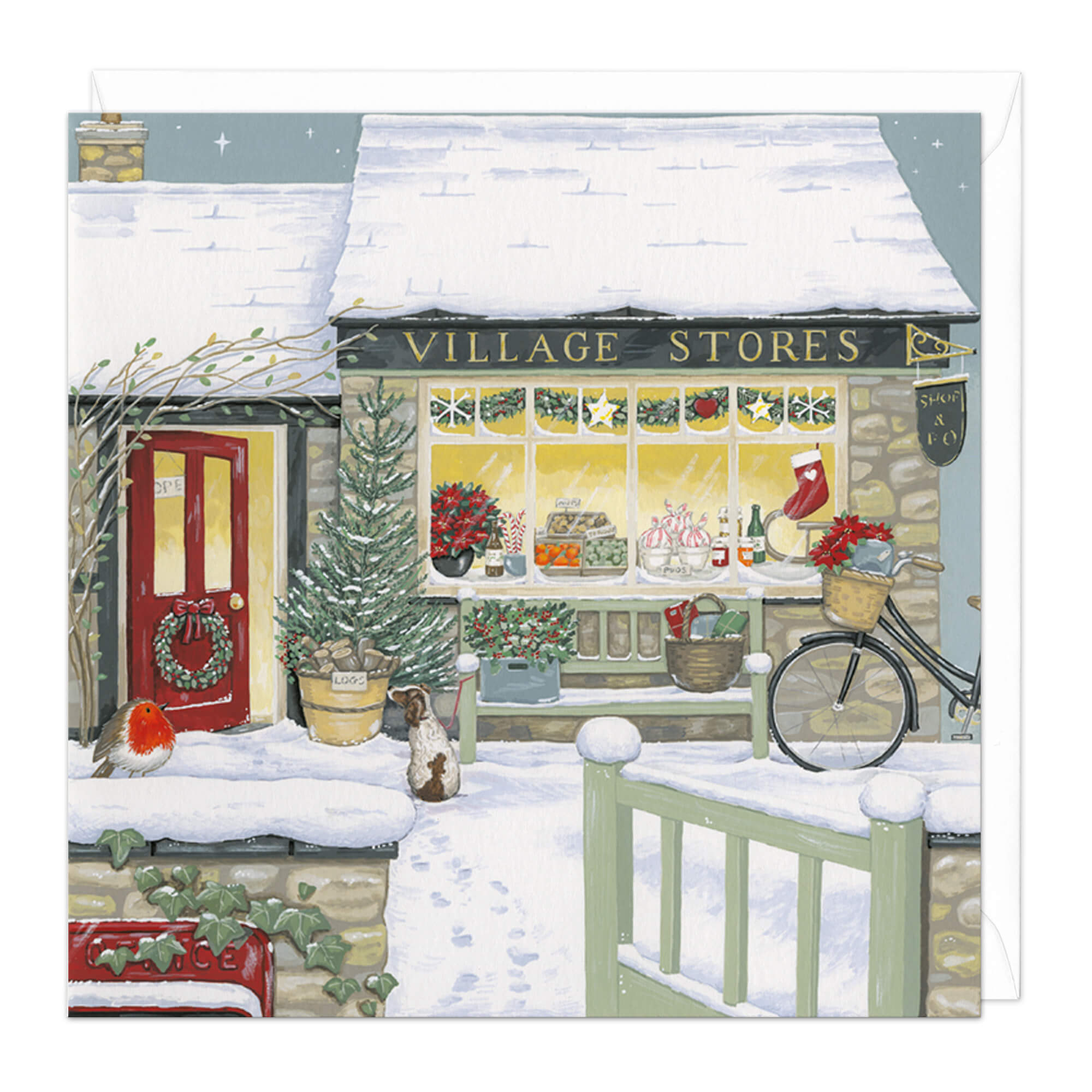 An image of The Village Stores Christmas Card Whistlefish