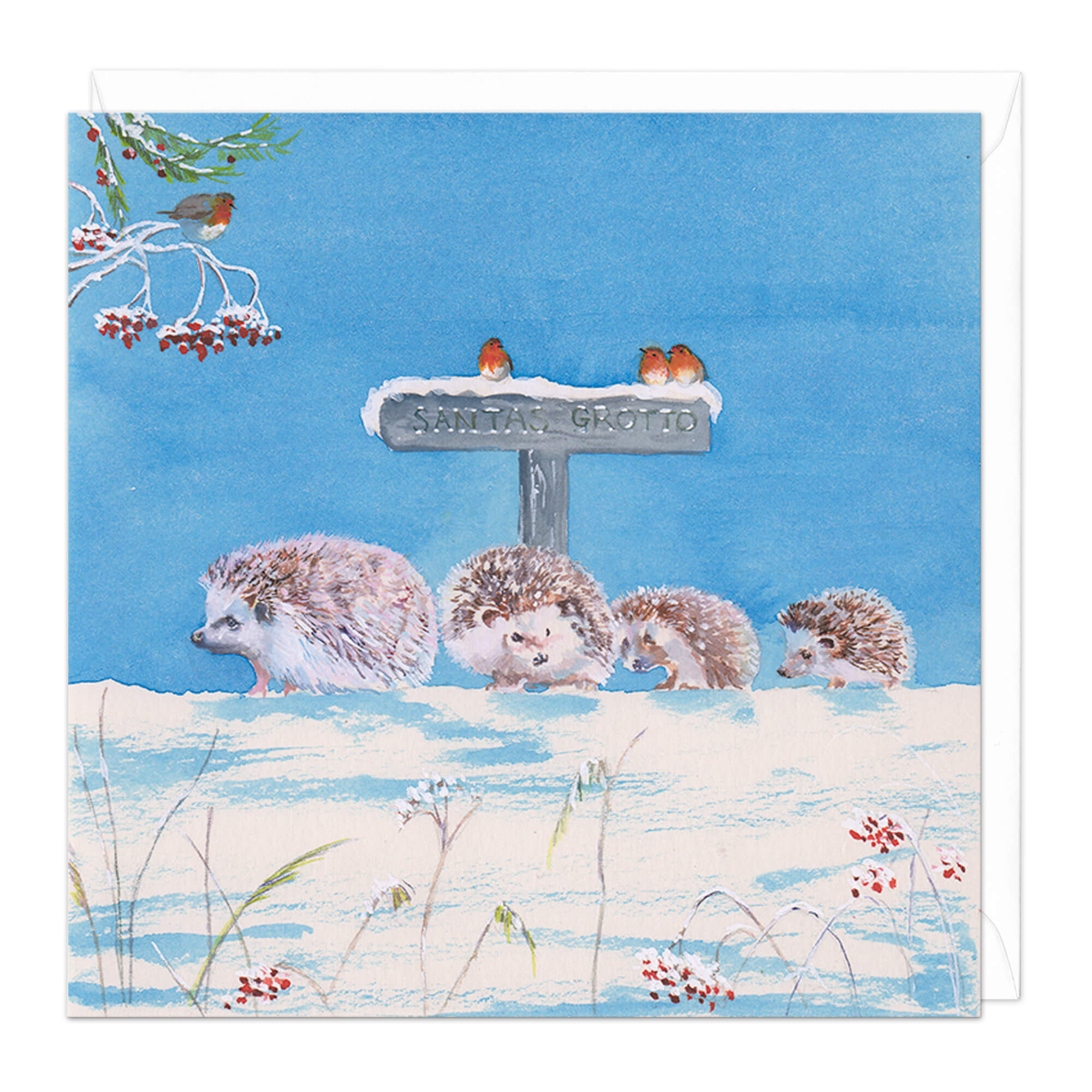 An image of Hedgehog Family Christmas Card Whistlefish
