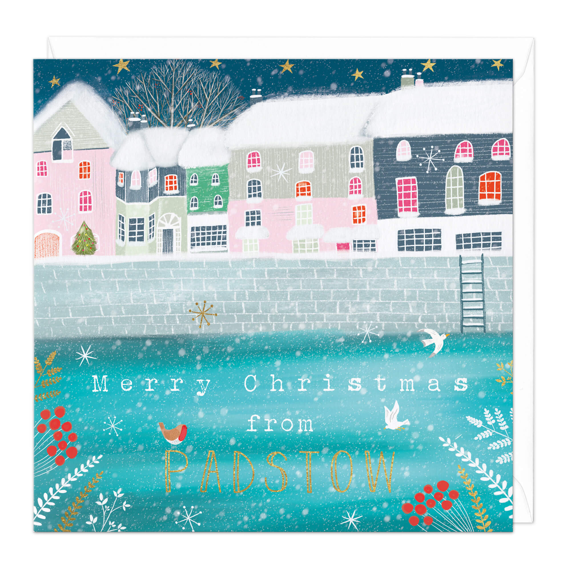 An image of Merry Christmas From Padstow Card Whistlefish
