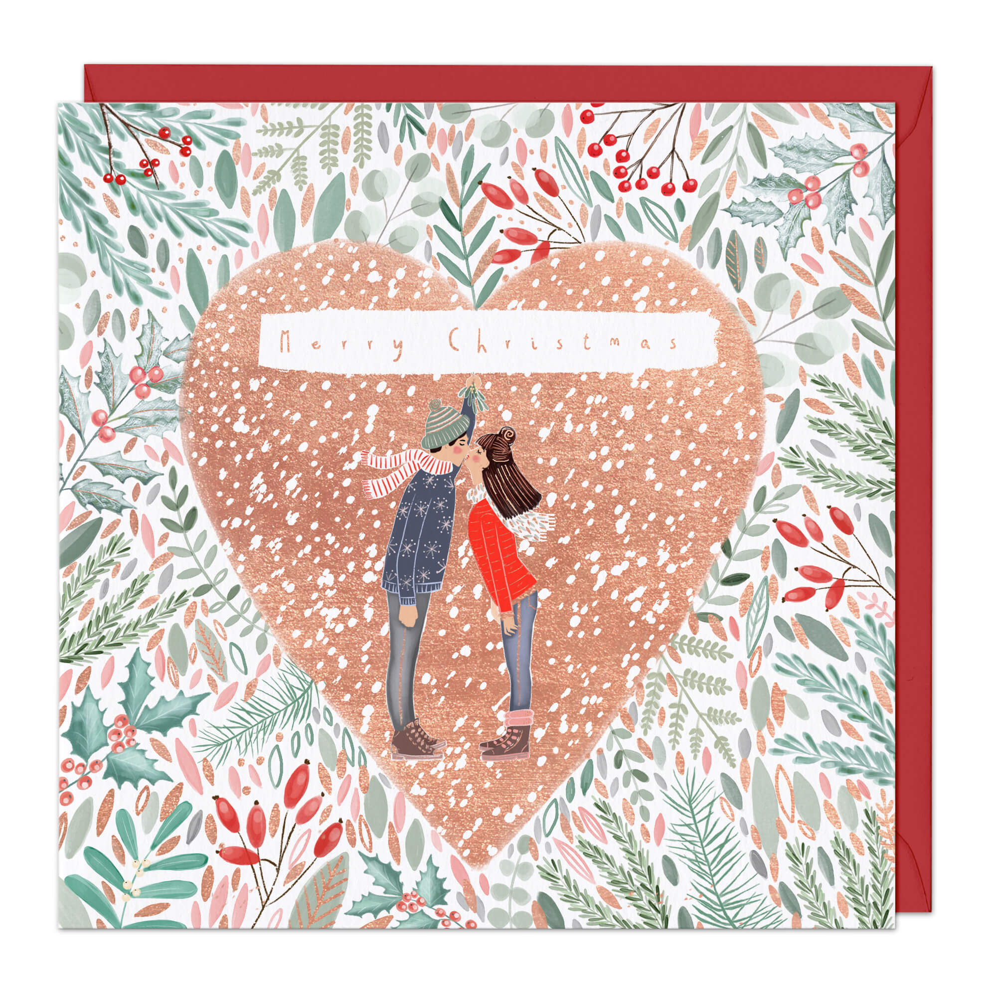 An image of Christmas Love Heart Christmas Card Whistlefish