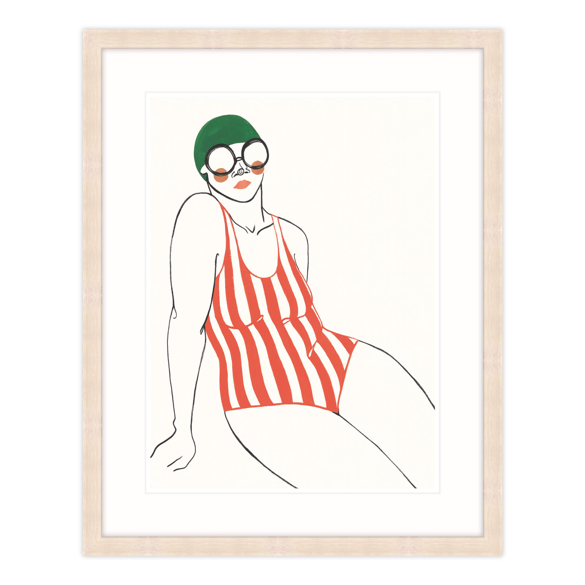 An image of Red Stripes Framed Print Whistlefish