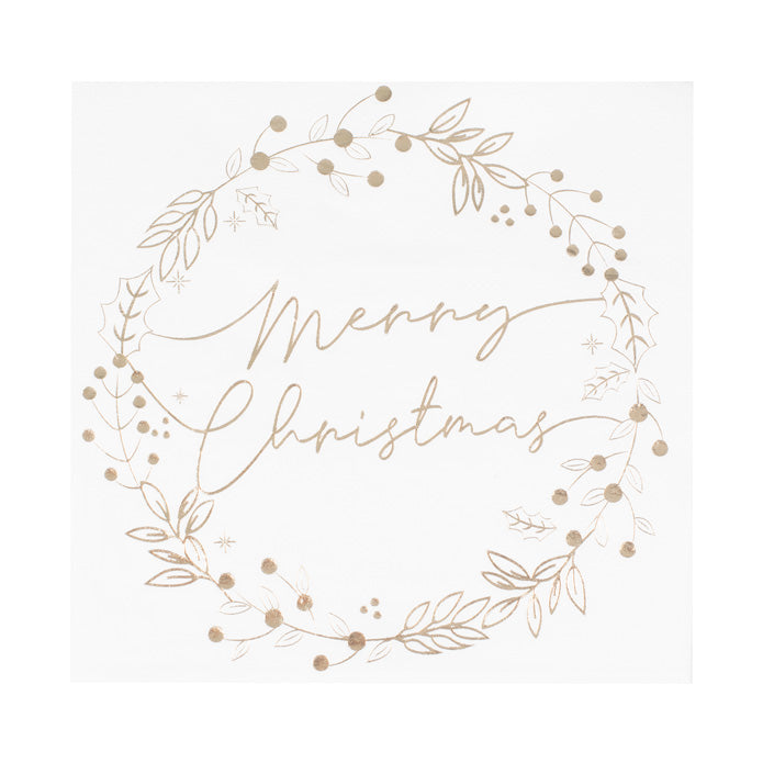 Gold Merry Christmas Paper Napkins