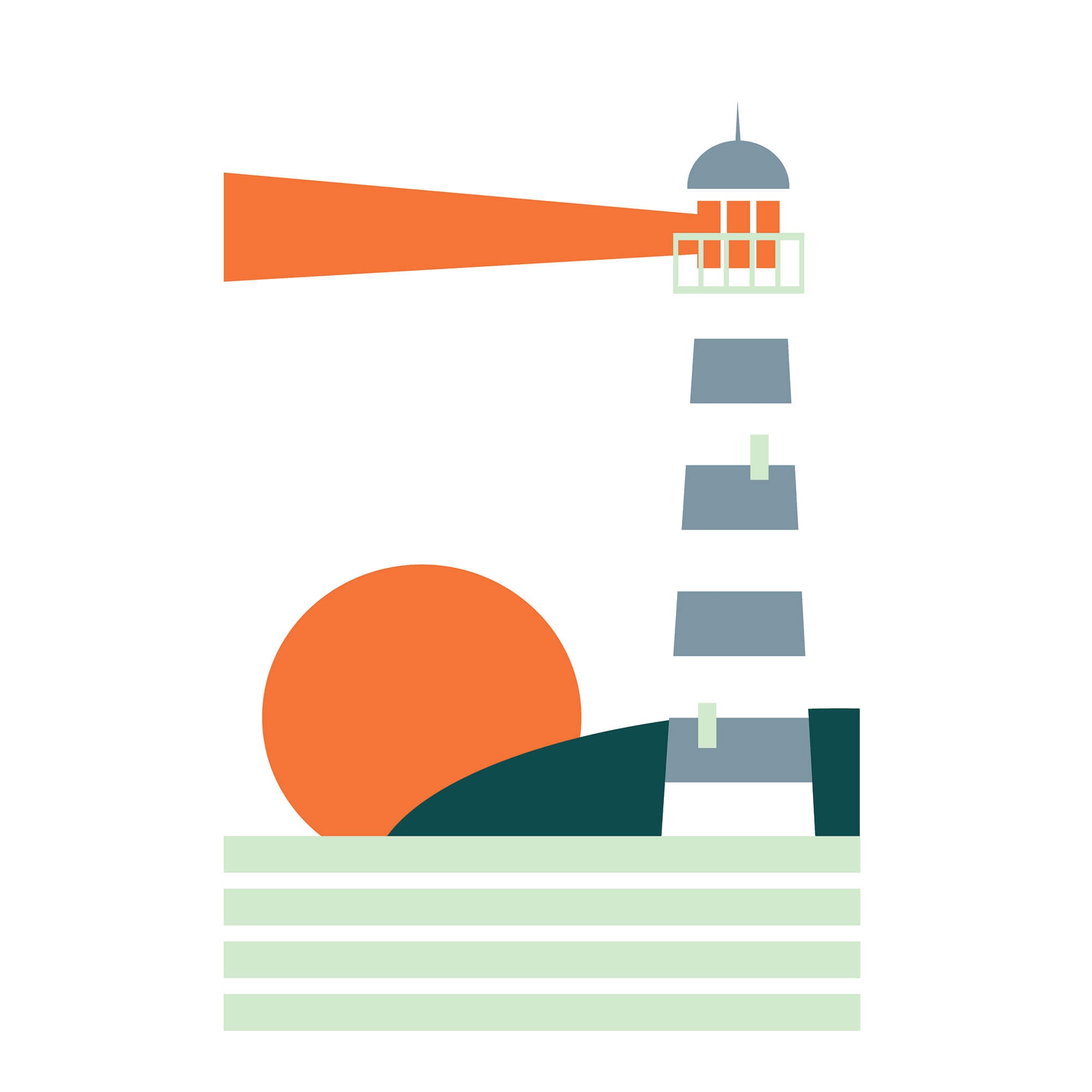 An image of Lighthouse at Dawn Art Print Whistlefish