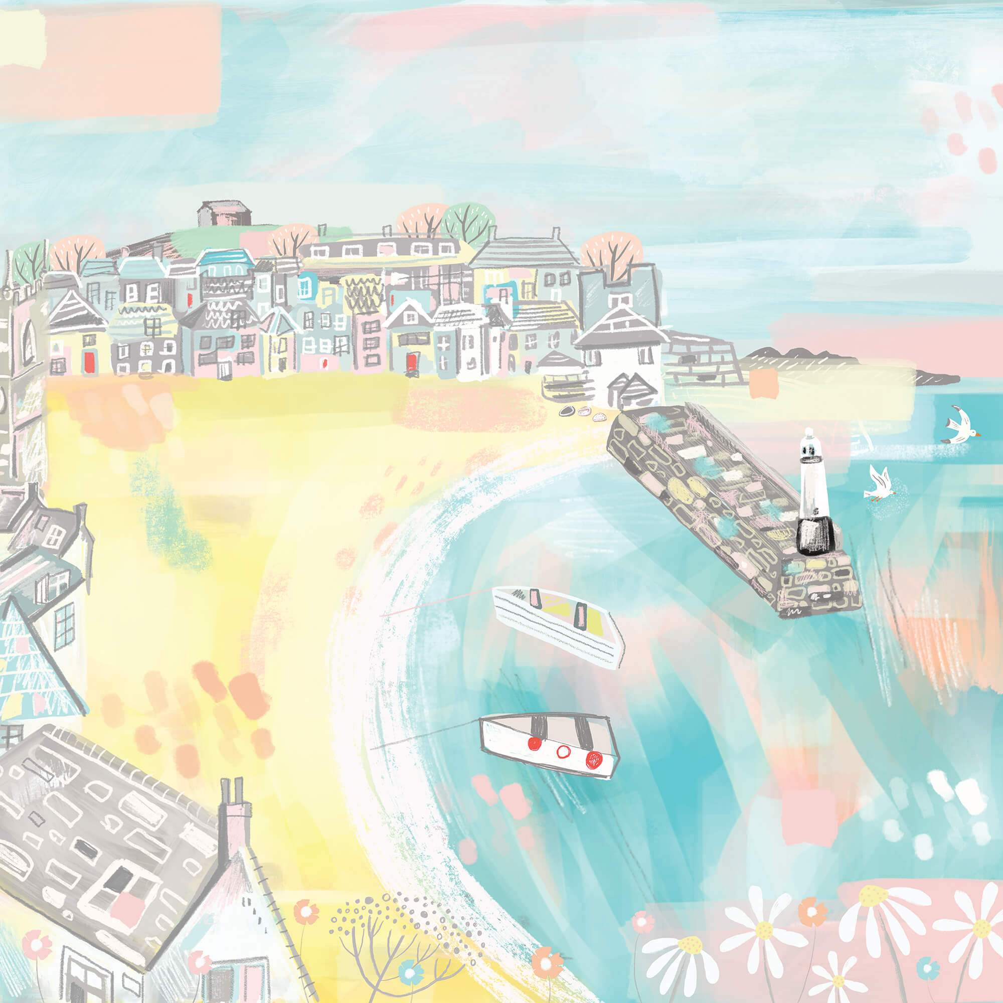 An image of Sunny St Ives Art Print Whistlefish