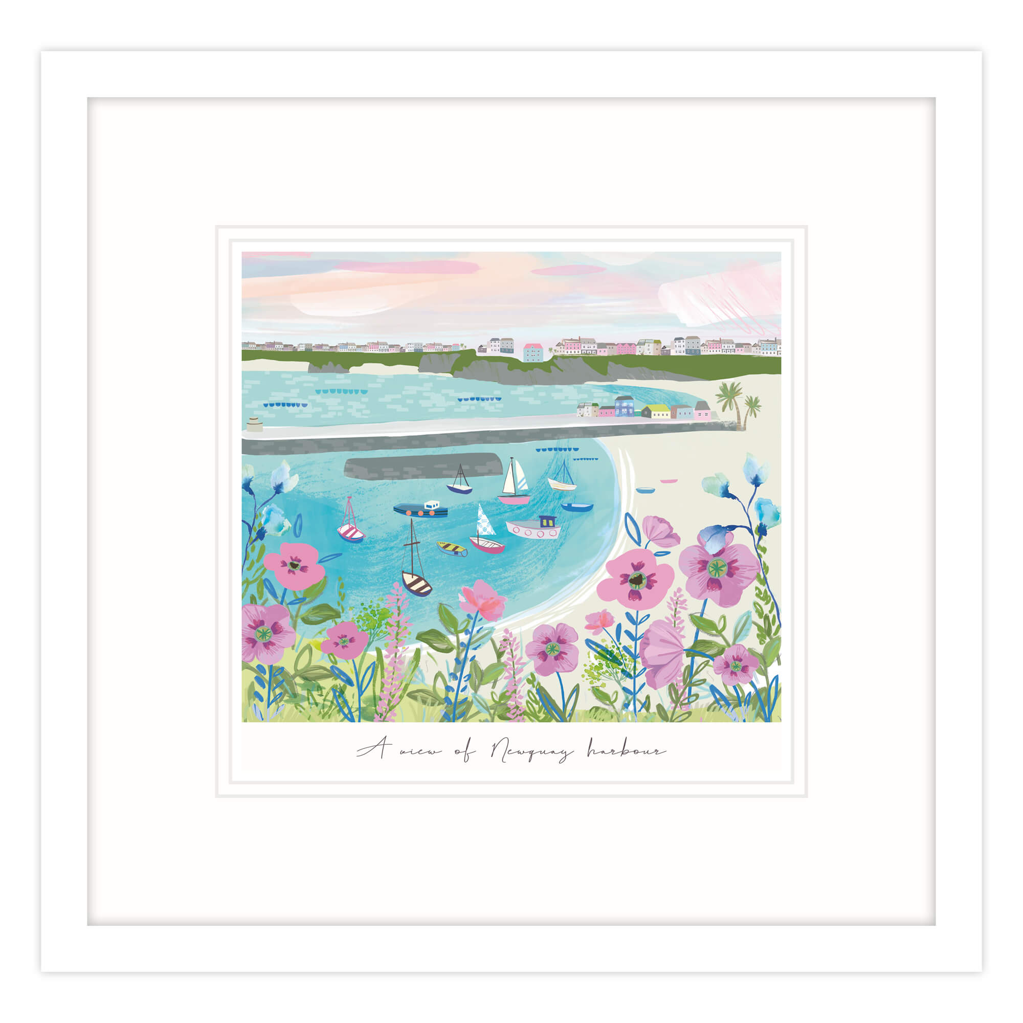 A View of Newquay Harbour Framed Print