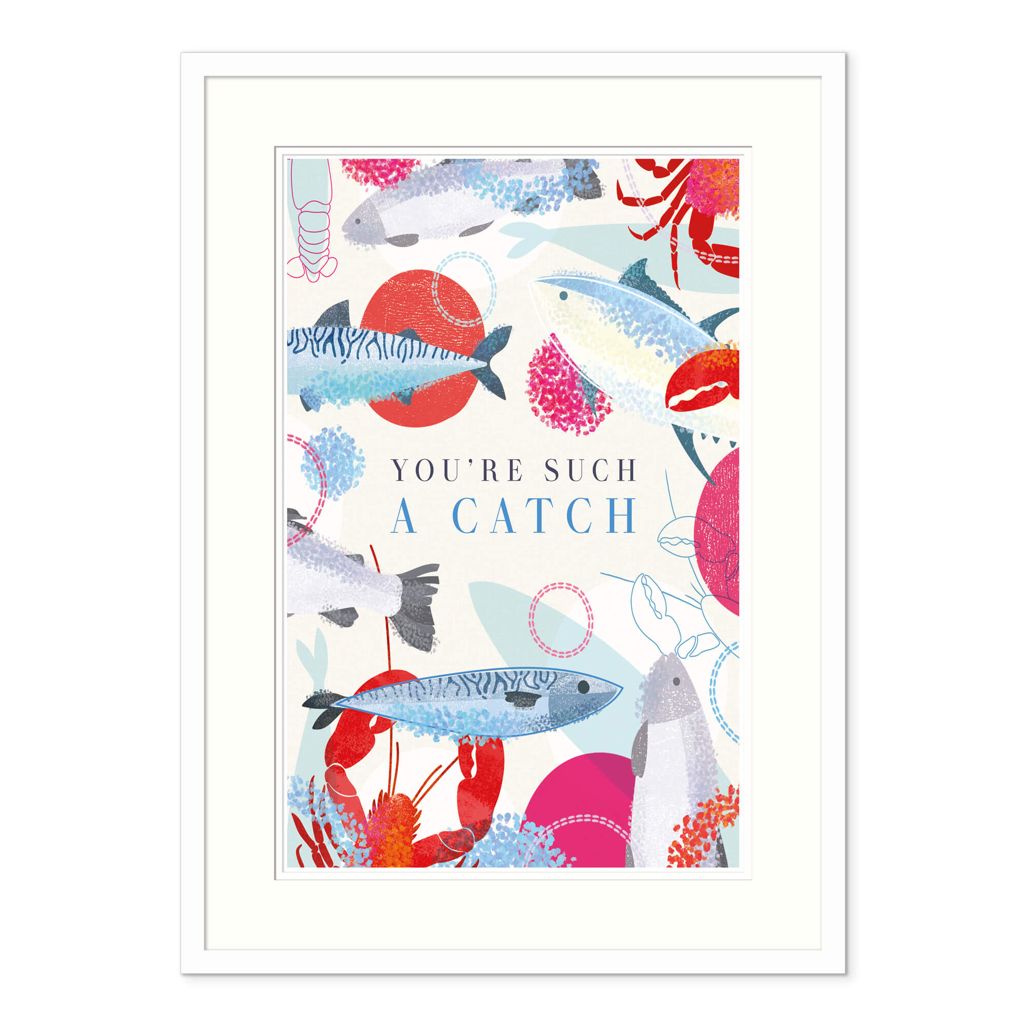 An image of You're Such A Catch Framed Print Whistlefish