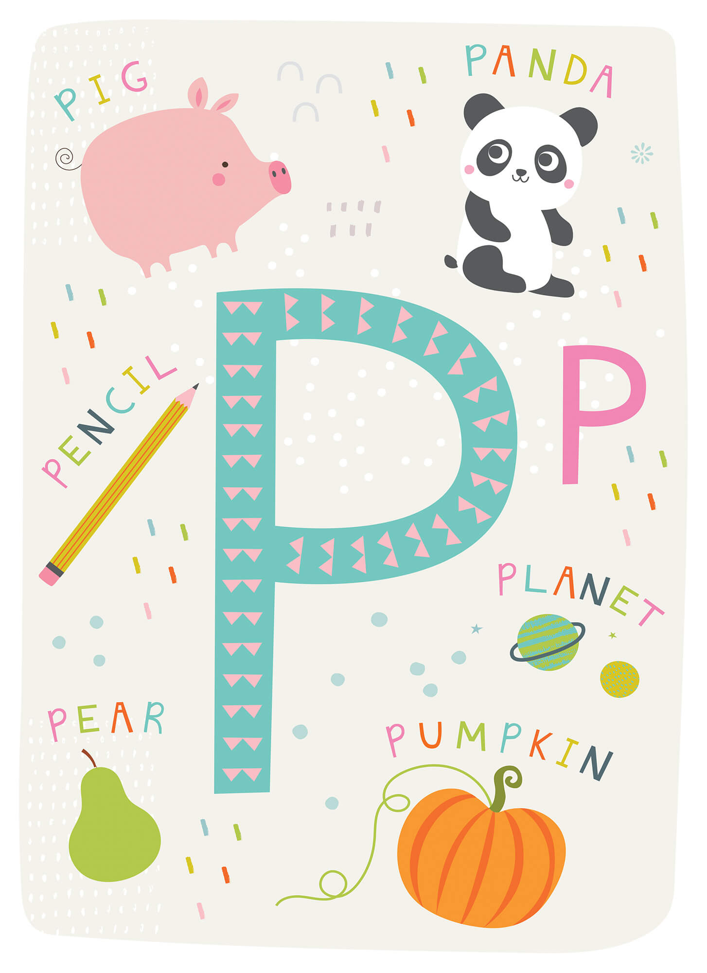 An image of My First ABC Letter P Art Print Whistlefish