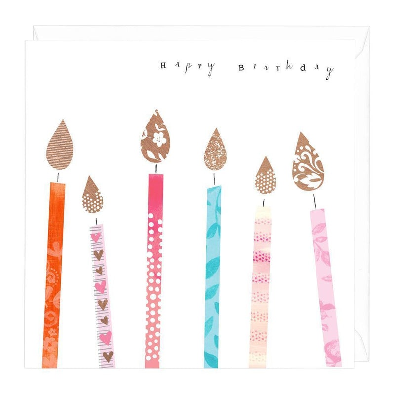 Colourful Candles Happy Birthday Card Whistlefish