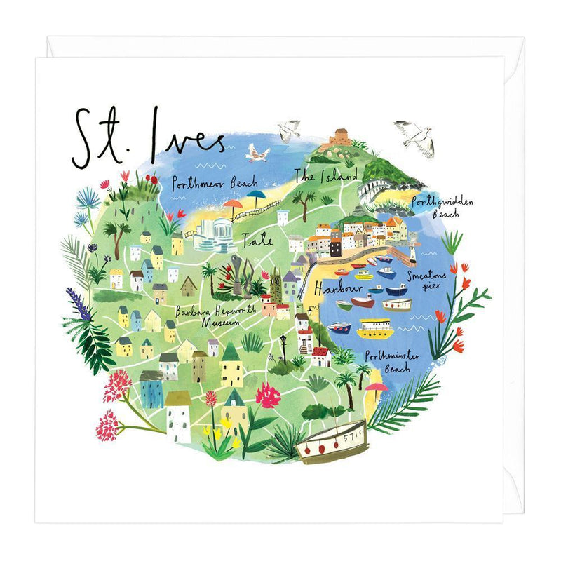 Map Of St Ives Cornwall C833 - St Ives Map Card – Whistlefish